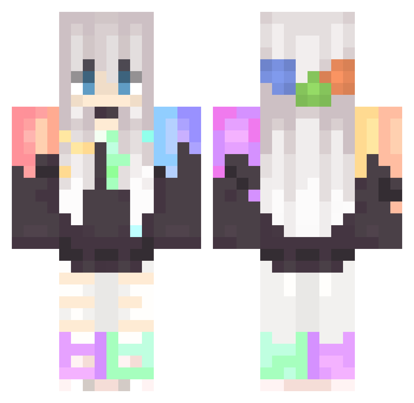 Chiyo1 Minecraft skin, front and back view