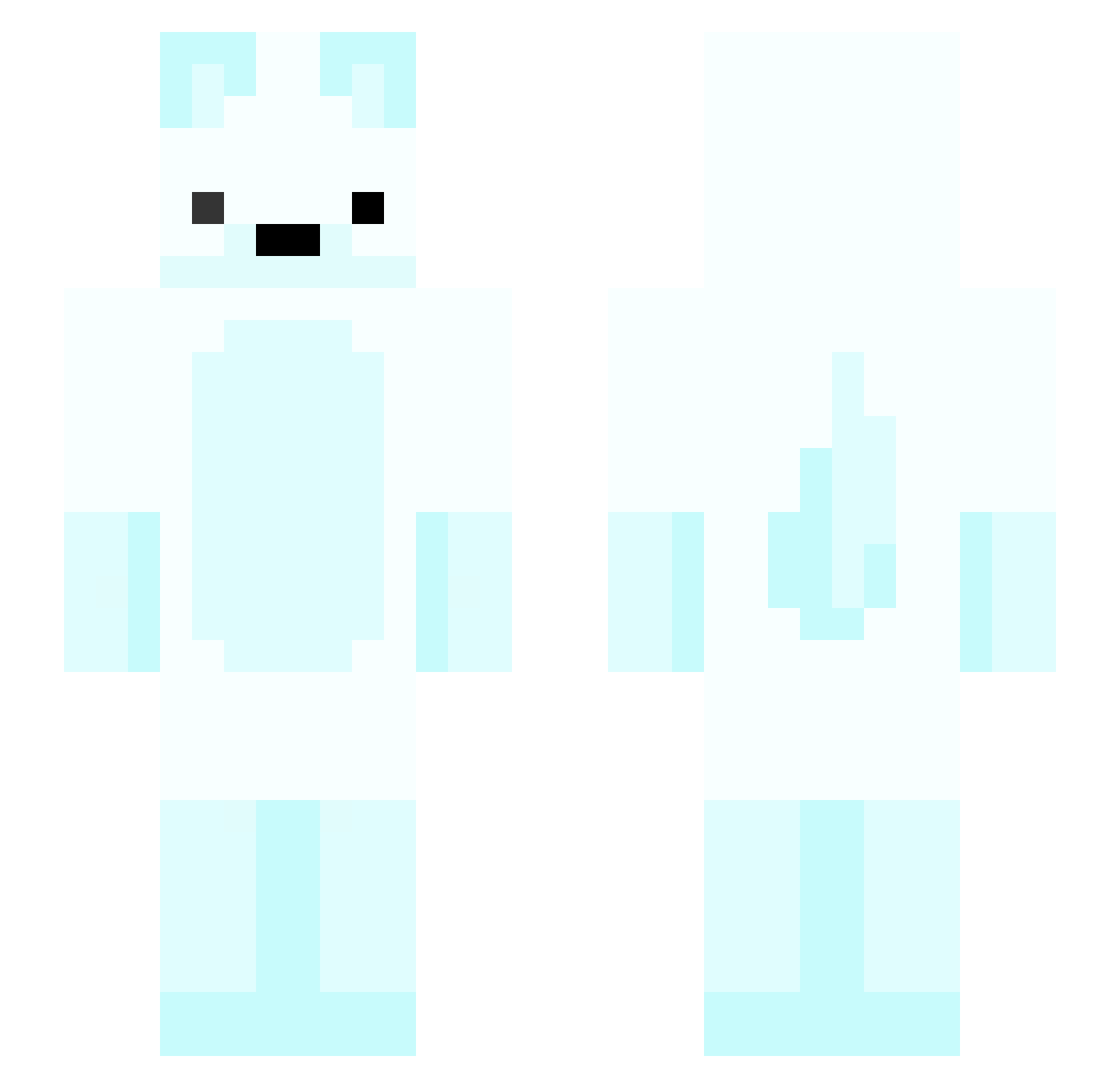 M4ddi3kin5 Minecraft skin, front and back view