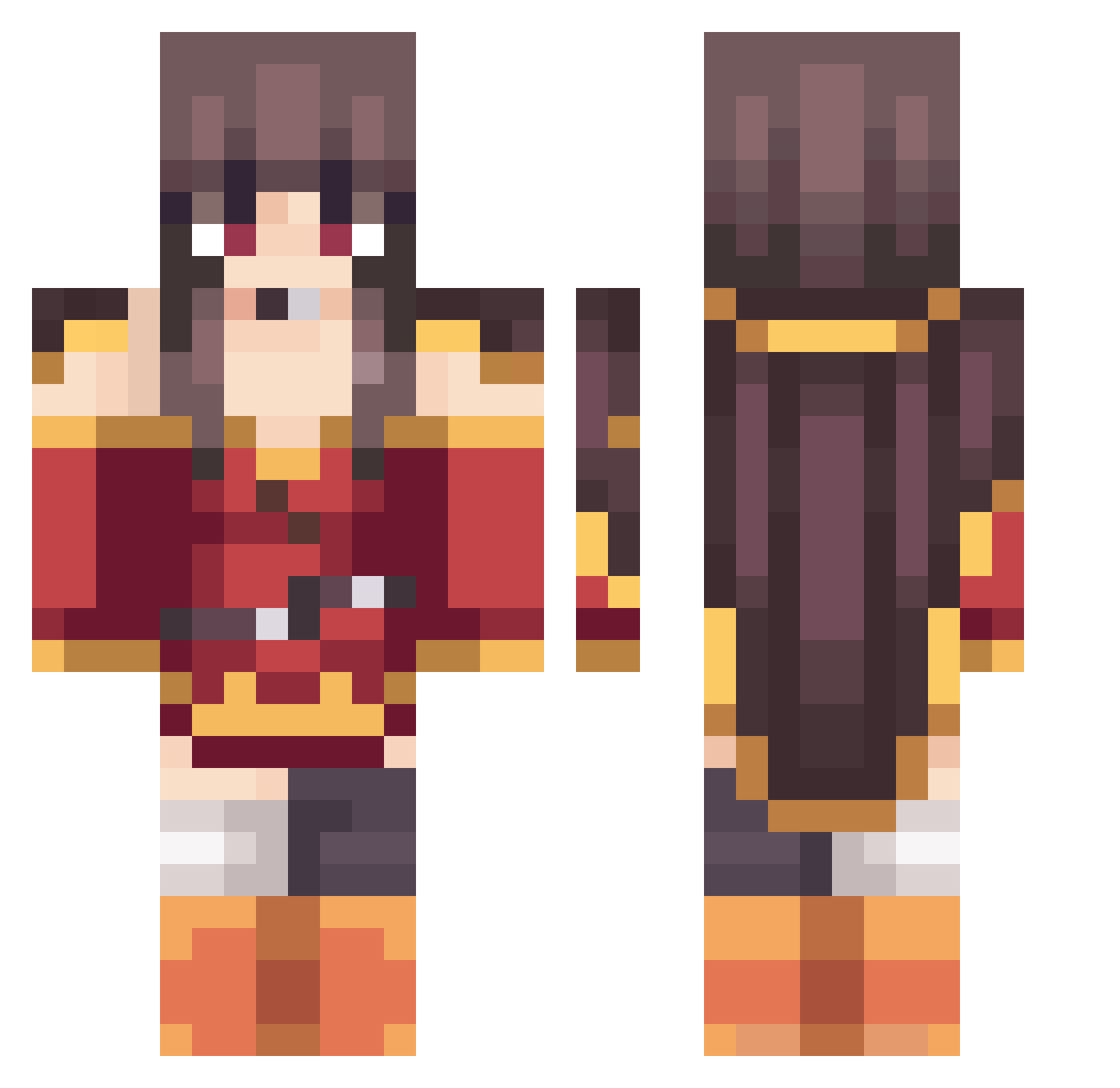 TrolleFace1 Minecraft skin, front and back view