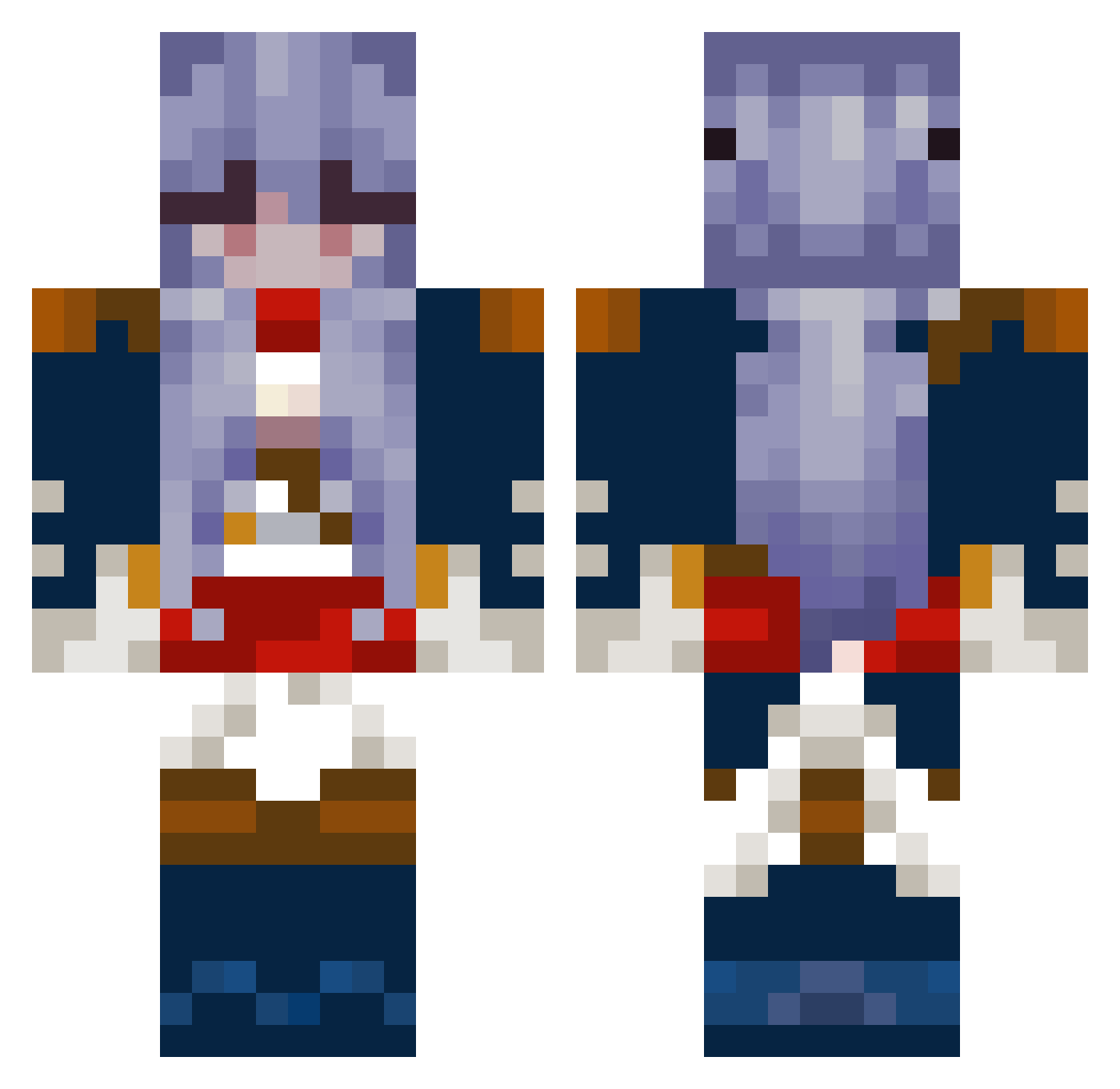 MosquitoKiller13 Minecraft skin, front and back view