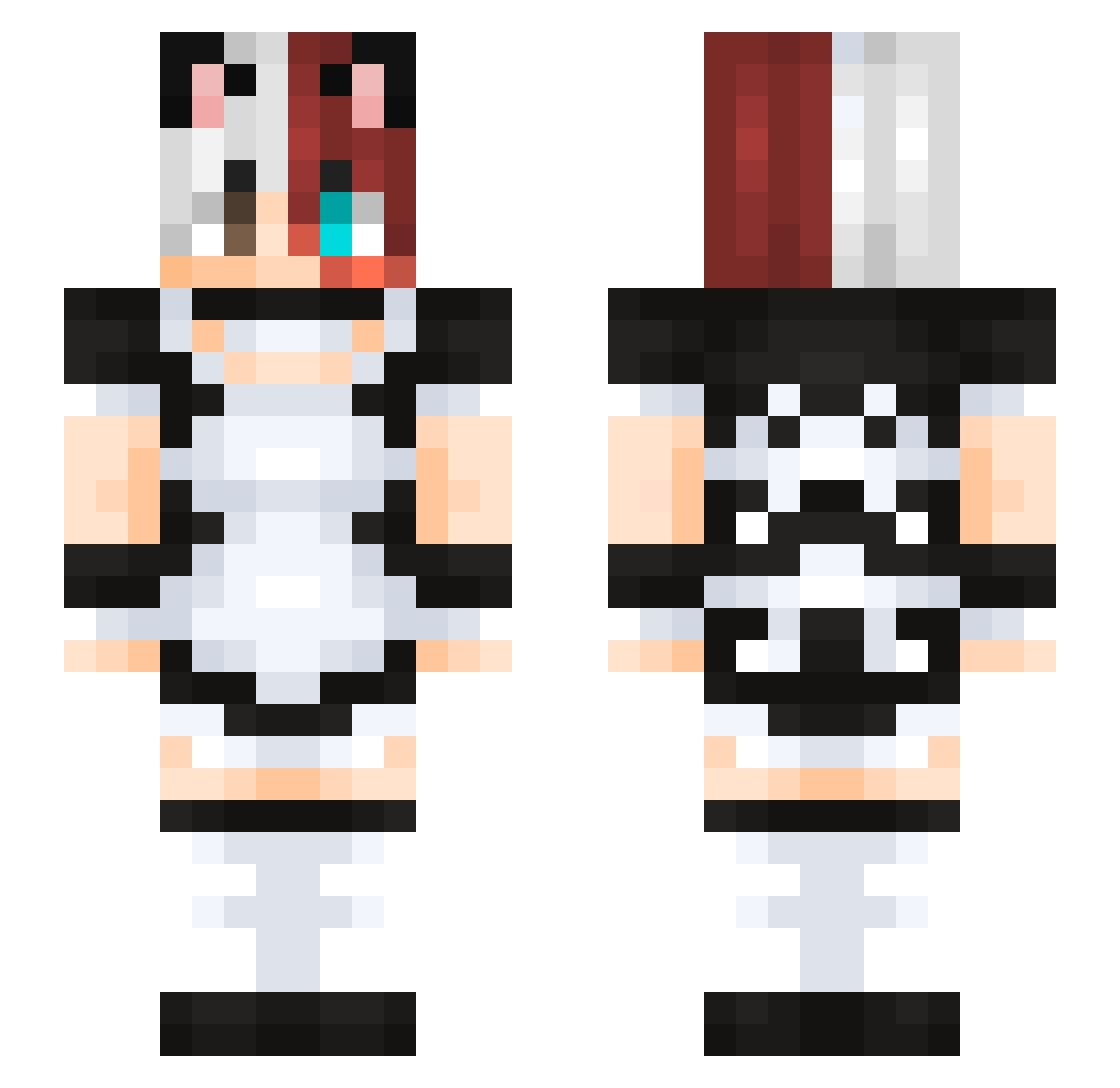 Anxyz Minecraft skin, front and back view