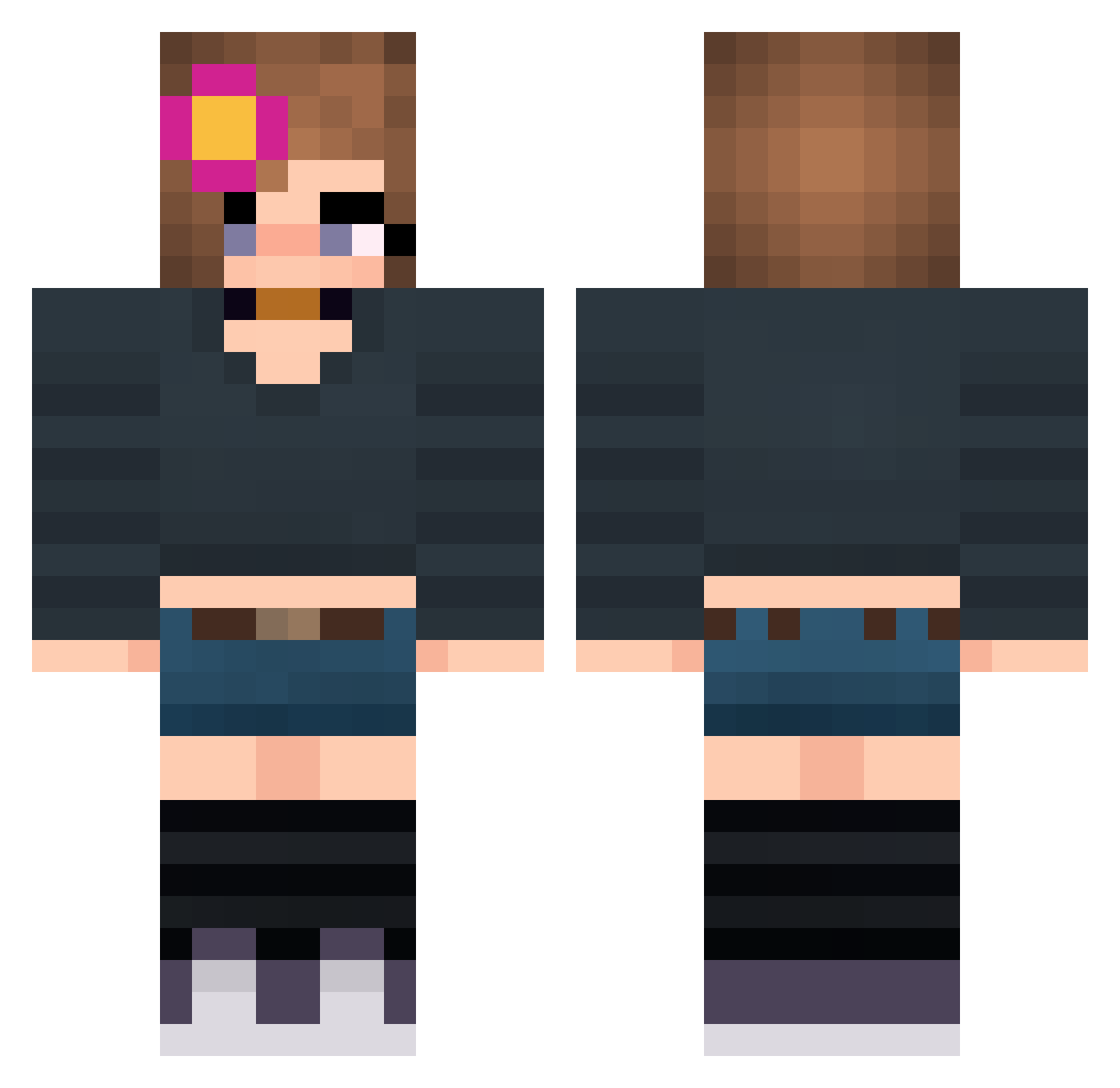 PaulooTheBoci Minecraft skin, front and back view