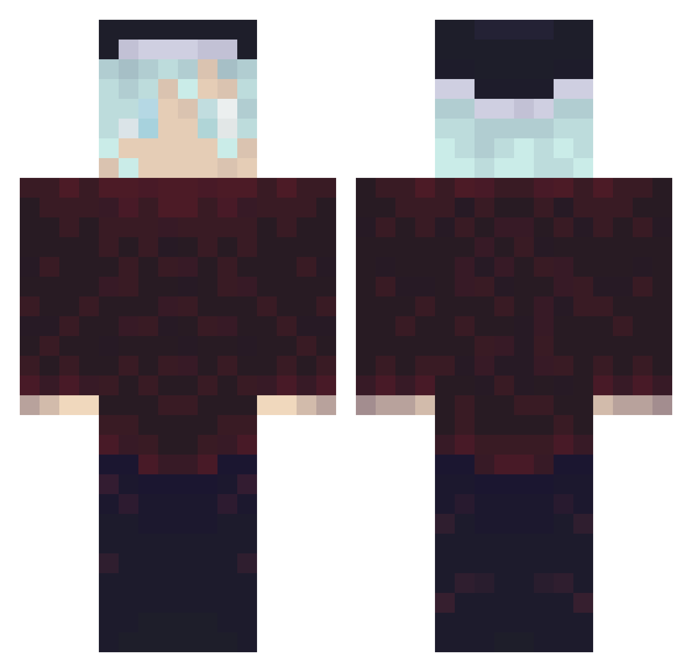 Eontiger Minecraft skin, front and back view