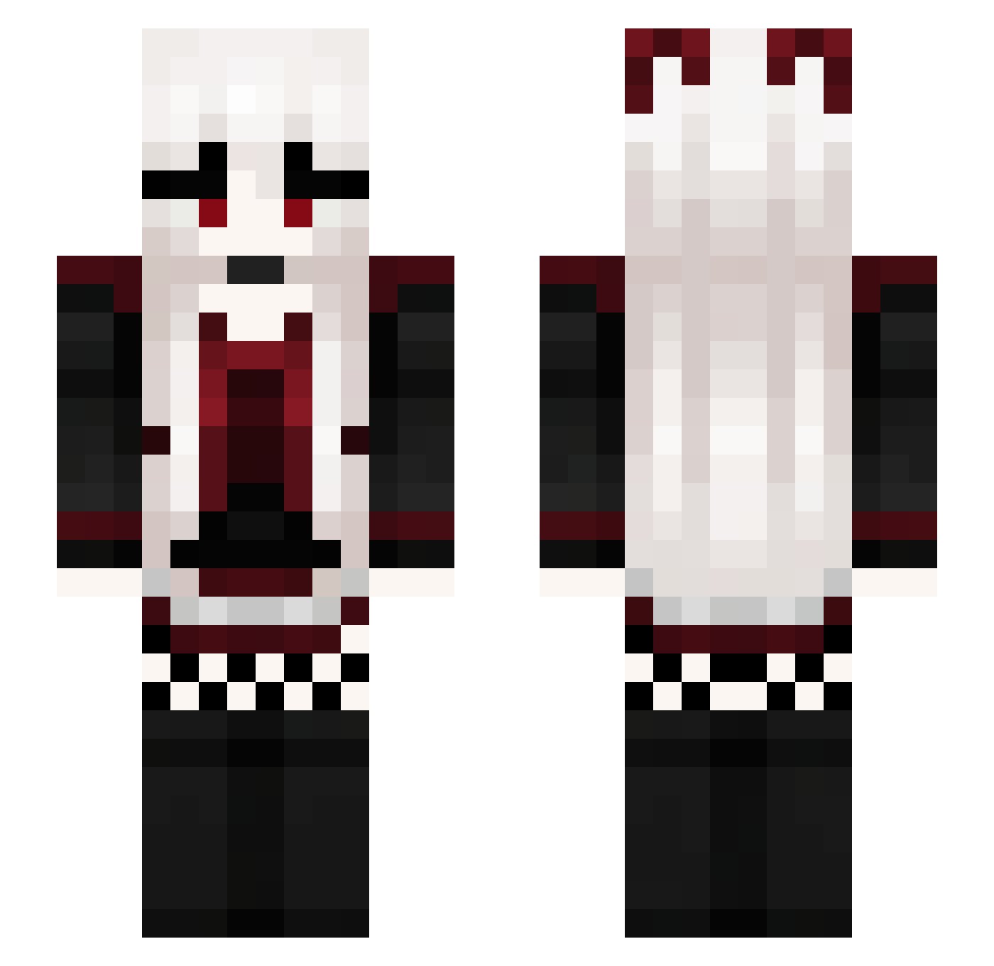 xbrenicole Minecraft skin, front and back view