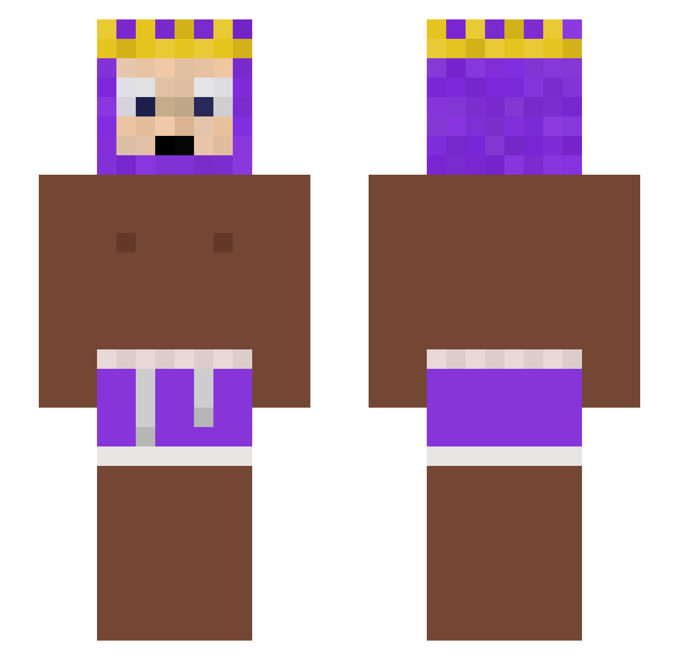 qhate Minecraft skin, front and back view