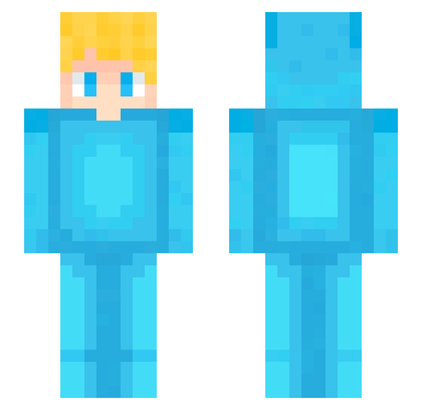 Ukrii Minecraft skin, front and back view