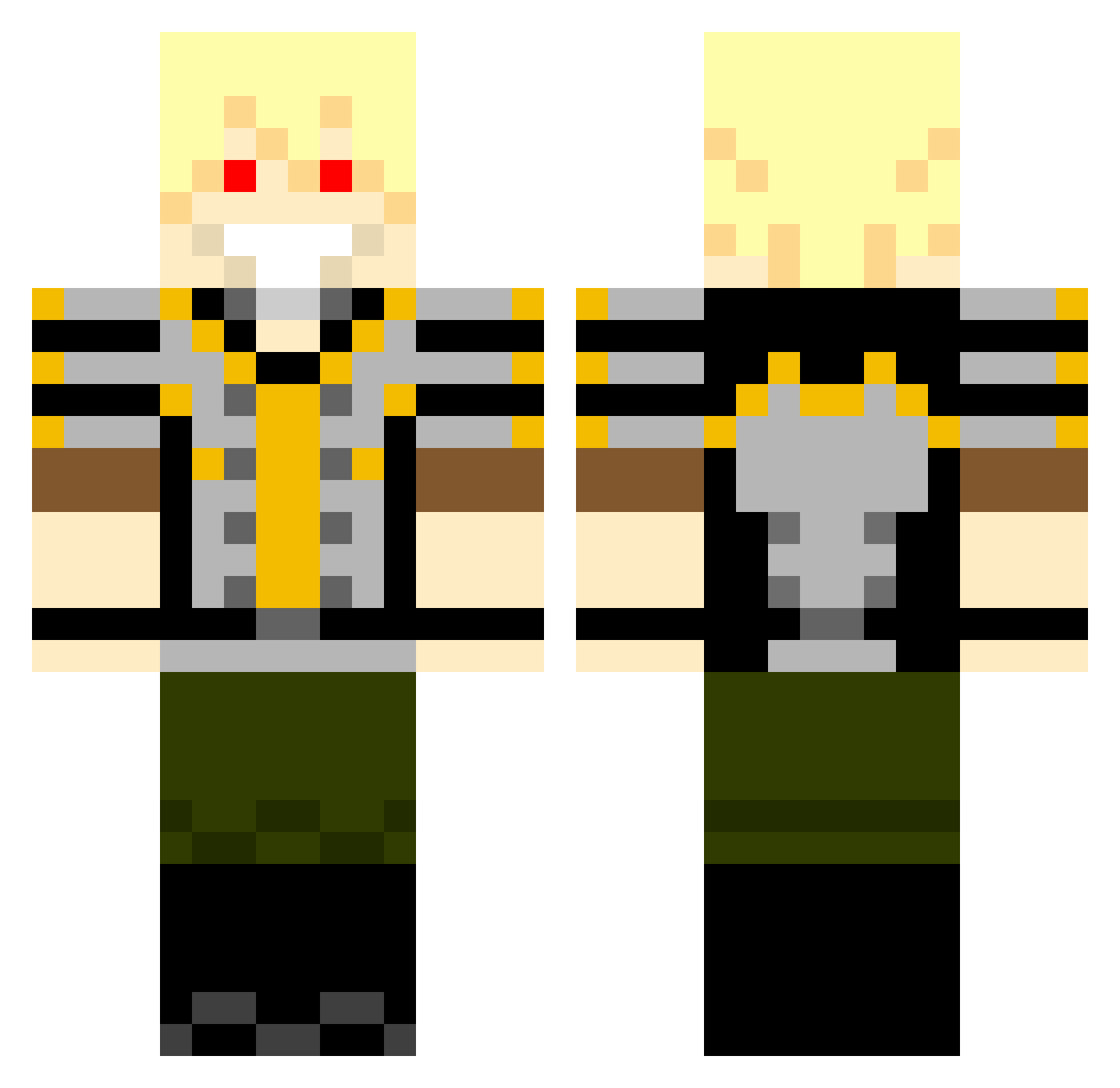 Palademon Minecraft skin, front and back view