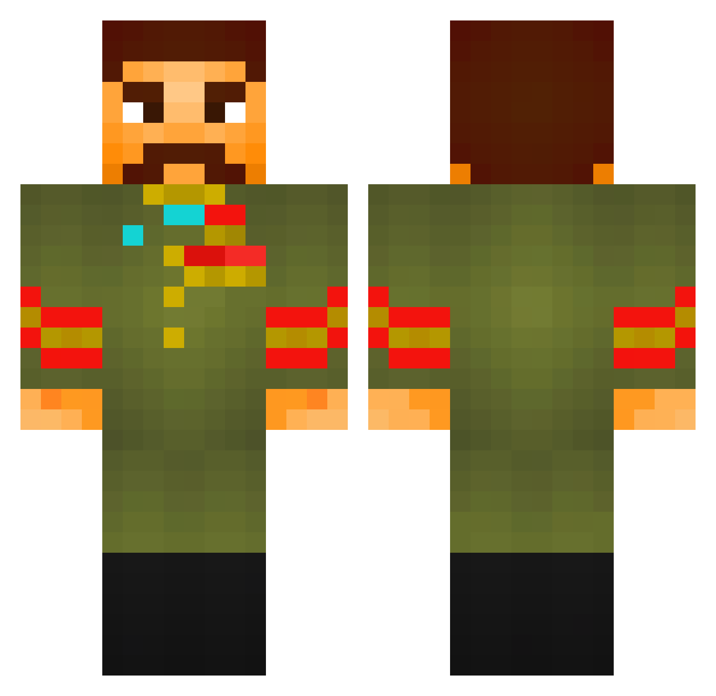 Achy_02 Minecraft skin, front and back view