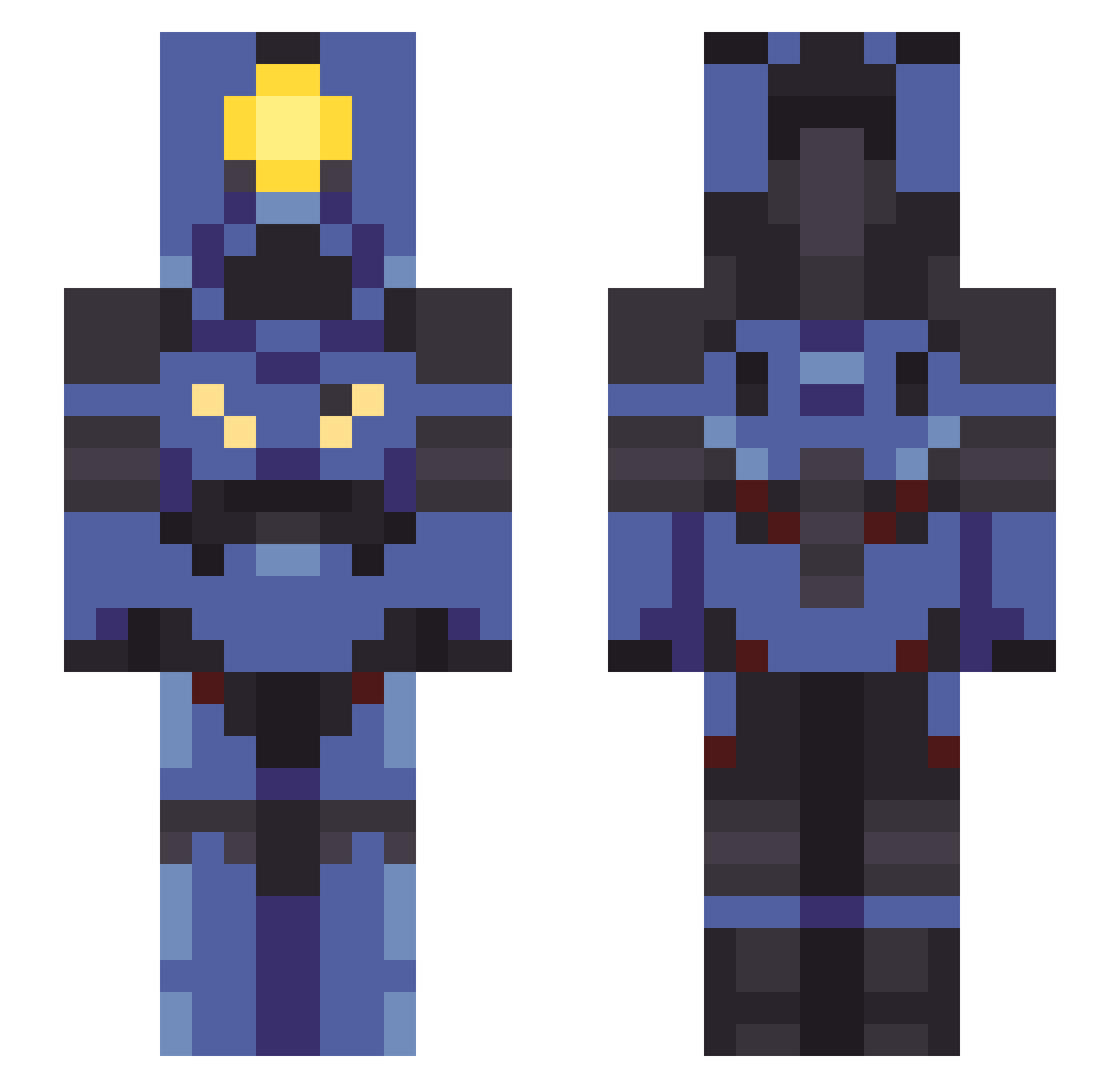 losercity Minecraft skin, front and back view