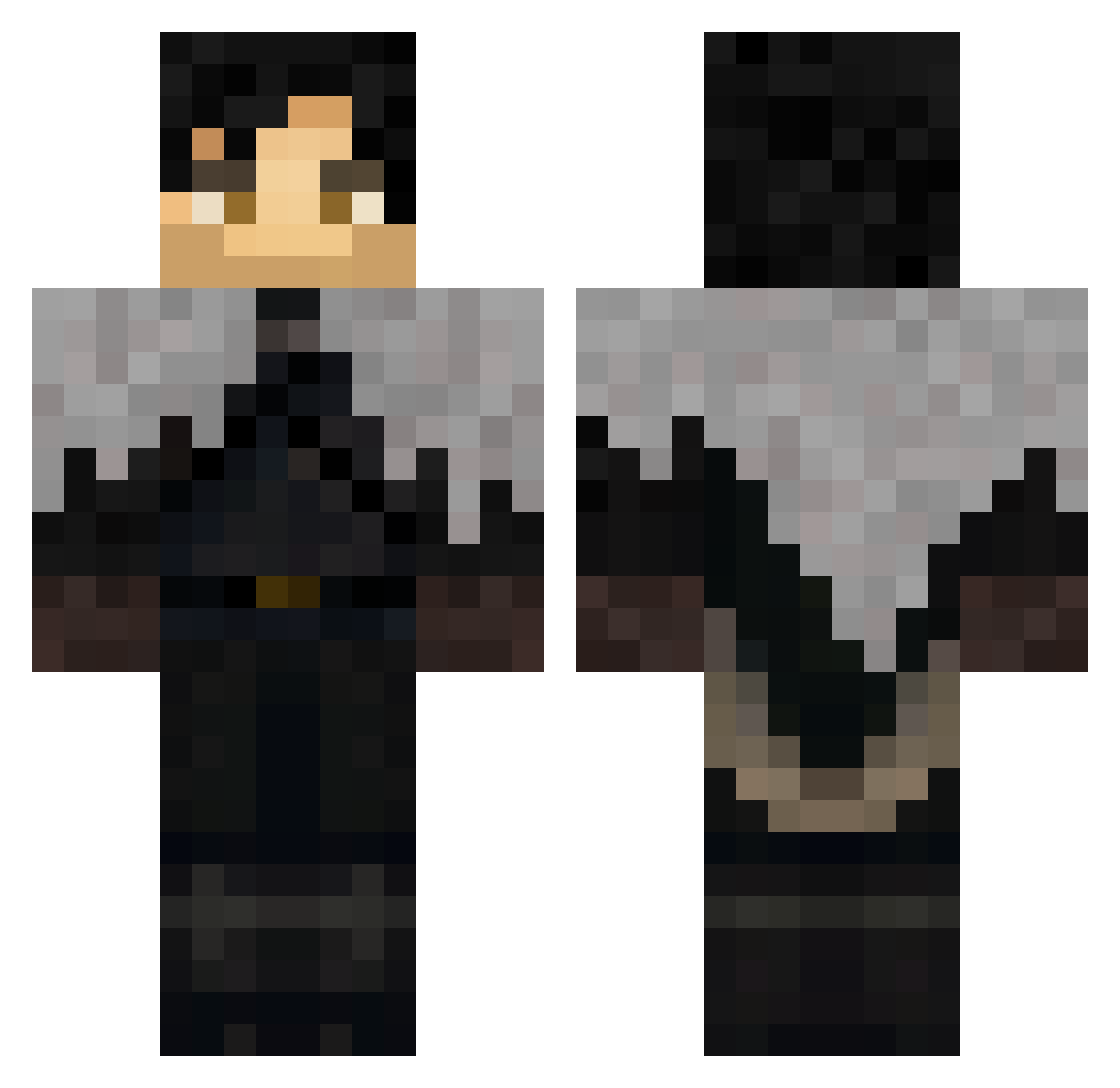 QUarentinjack Minecraft skin, front and back view