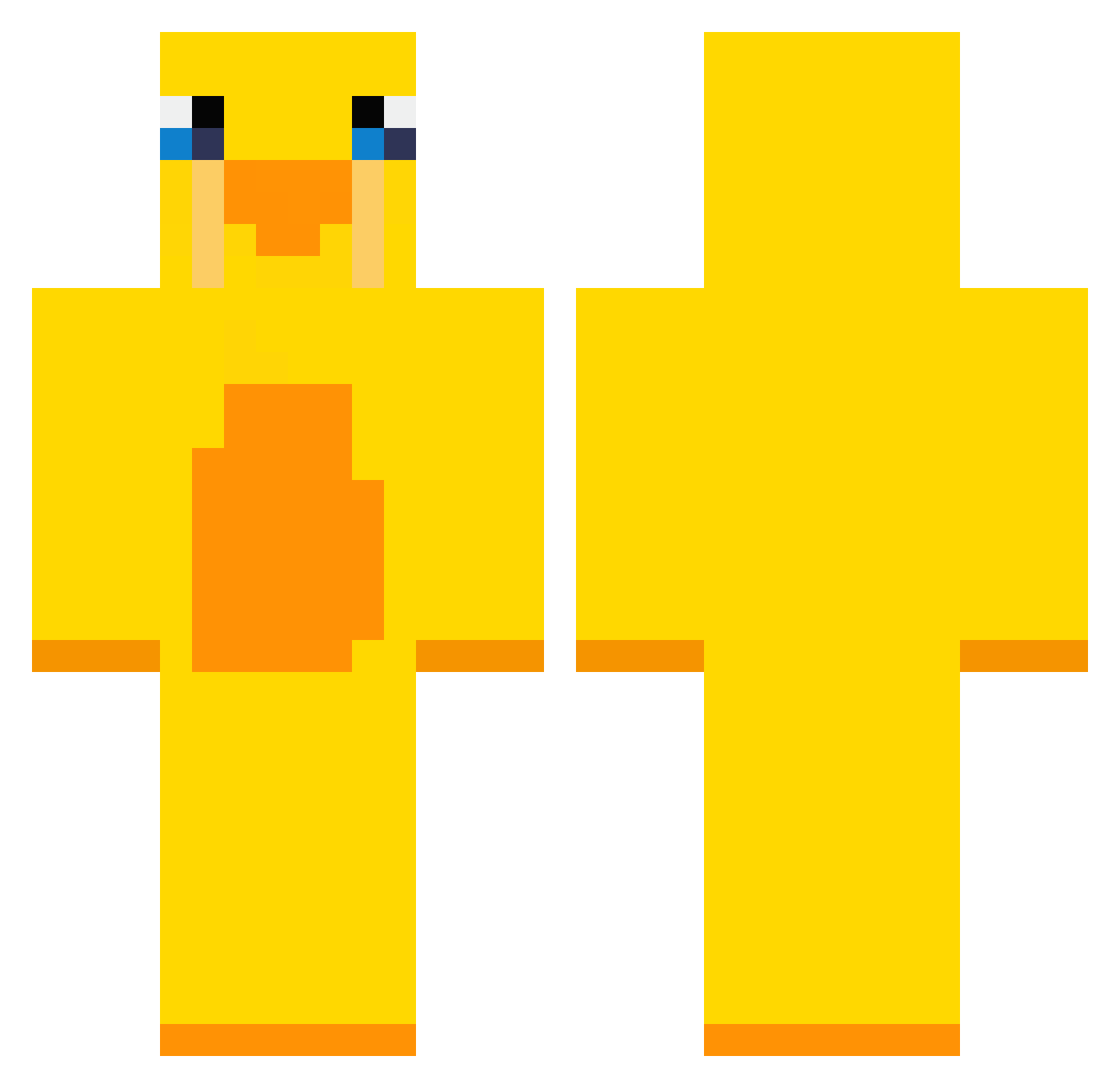 Vanquished Minecraft skin, front and back view