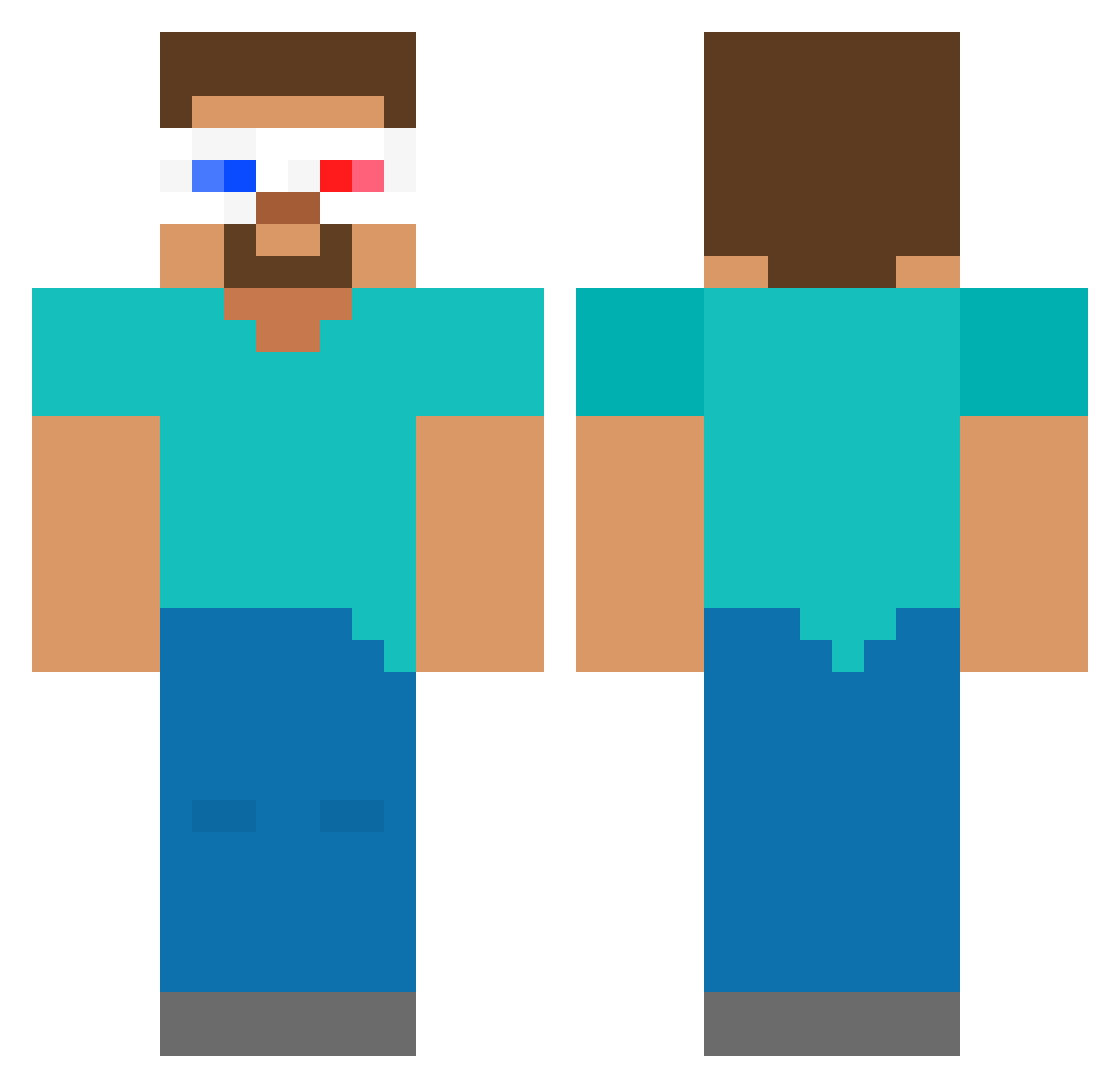 mrpp2u Minecraft skin, front and back view