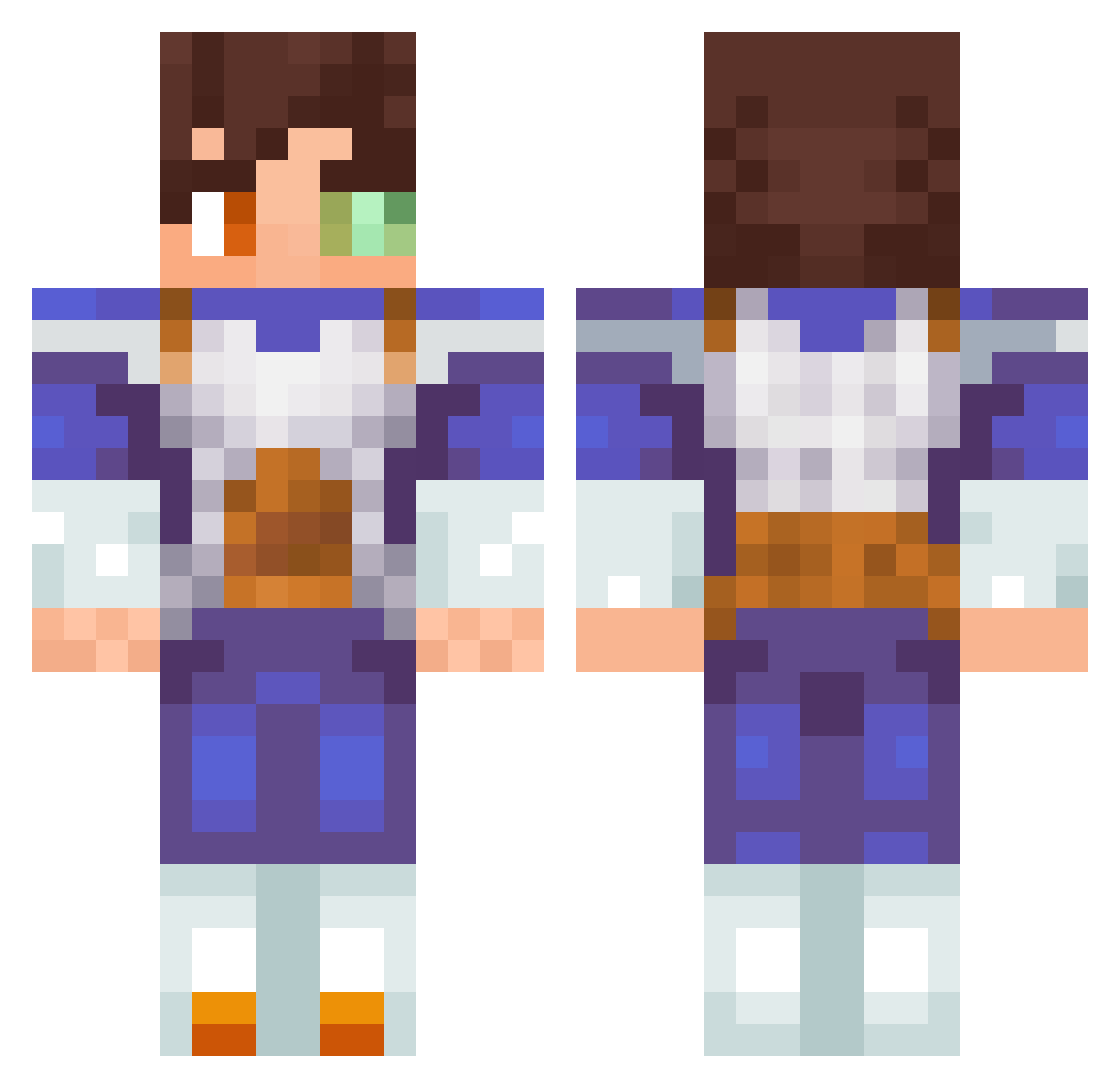 scammedmydhelm Minecraft skin, front and back view