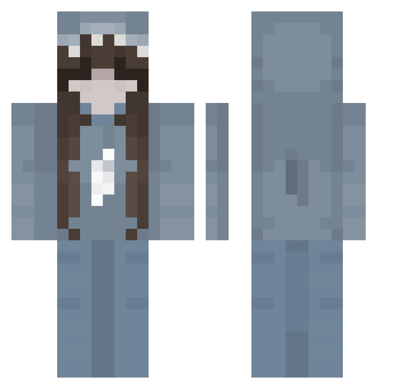 Raphunzel Minecraft skin, front and back view