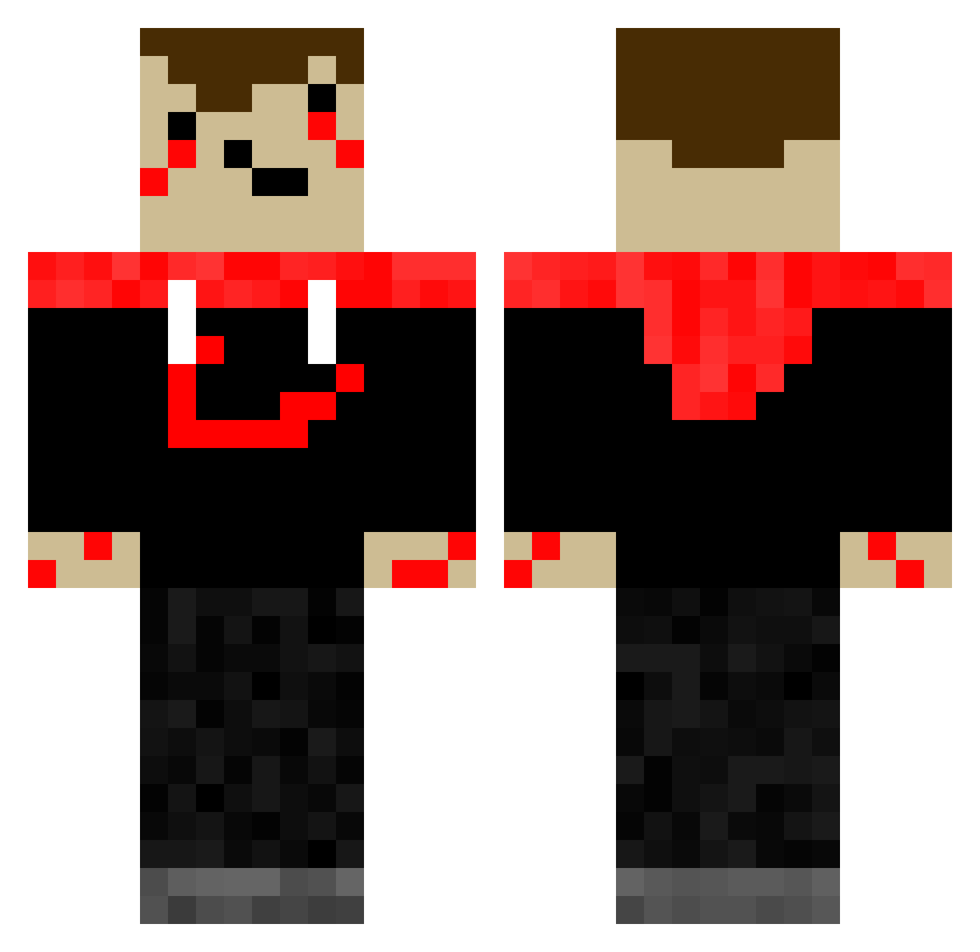 PsychoXThien Minecraft skin, front and back view