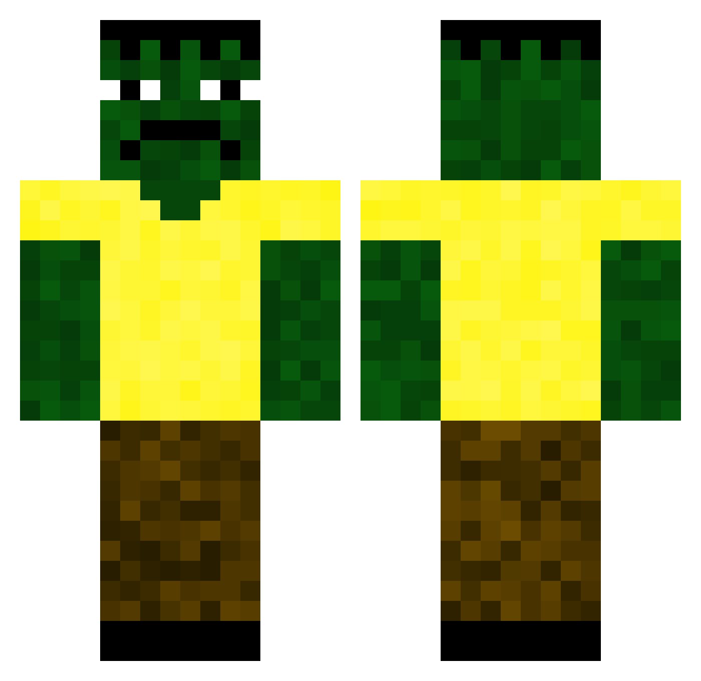 ItsPineapple_ Minecraft skin, front and back view