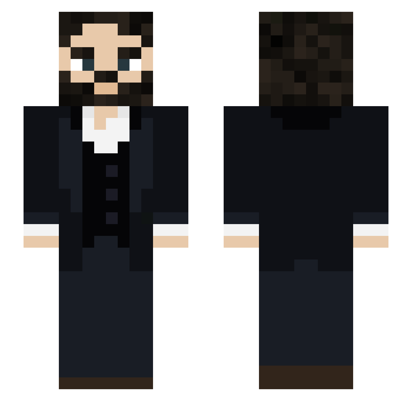TomOnMinecraft Minecraft skin, front and back view