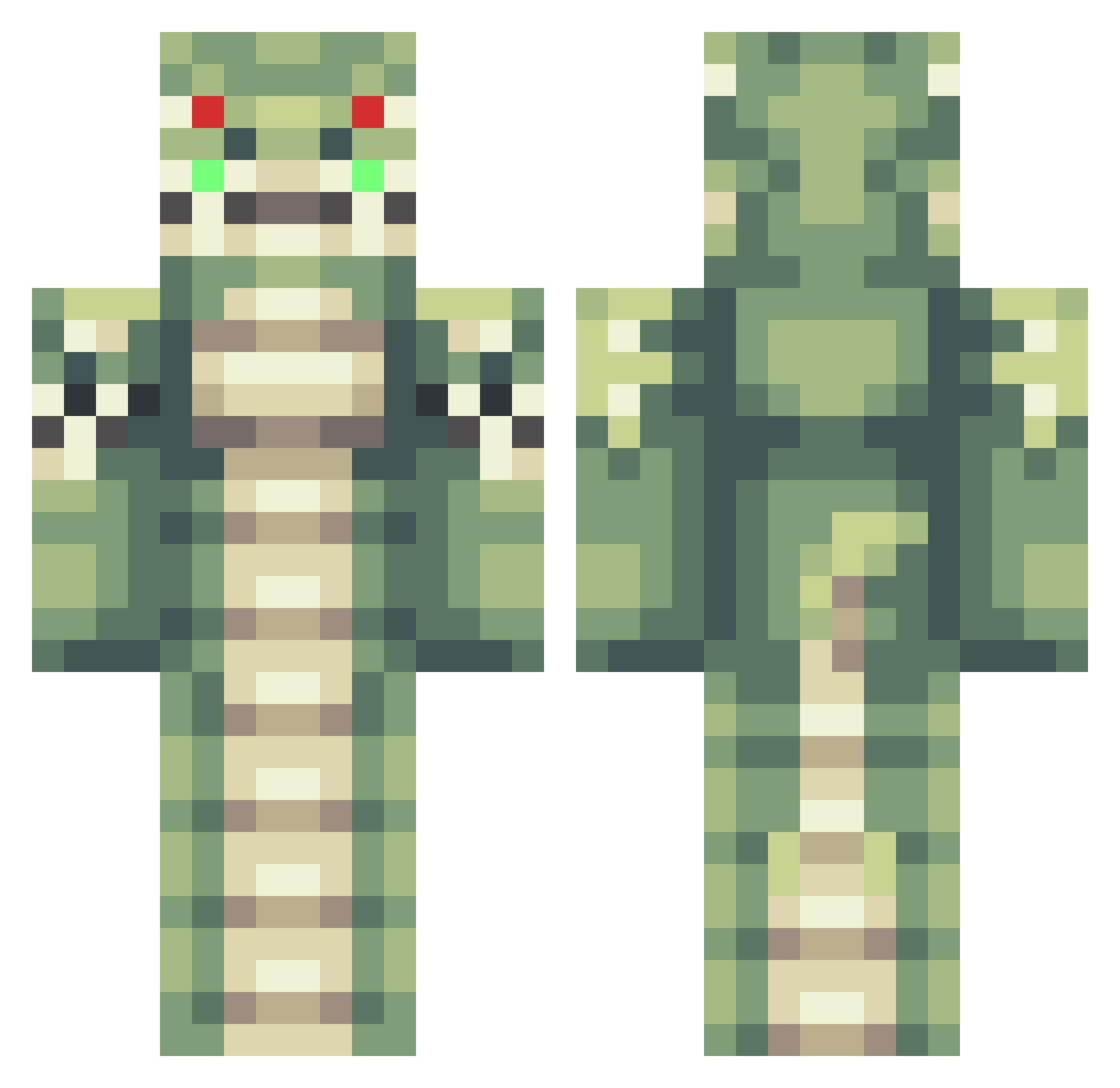 xWeeed Minecraft skin, front and back view