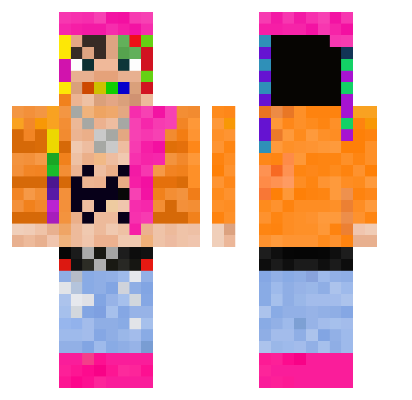 Insyde567 Minecraft skin, front and back view