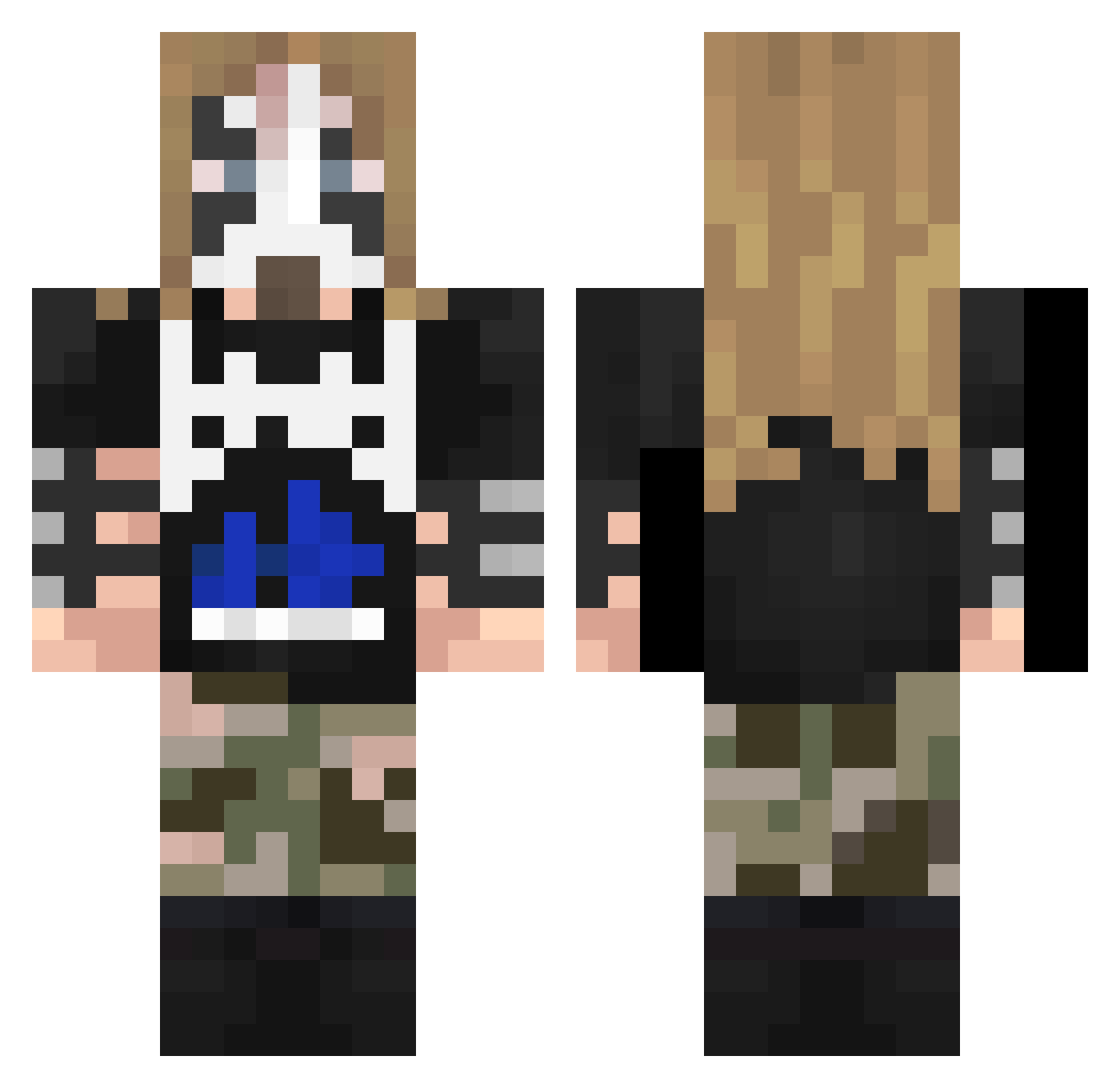 BlackMurders_ Minecraft skin, front and back view
