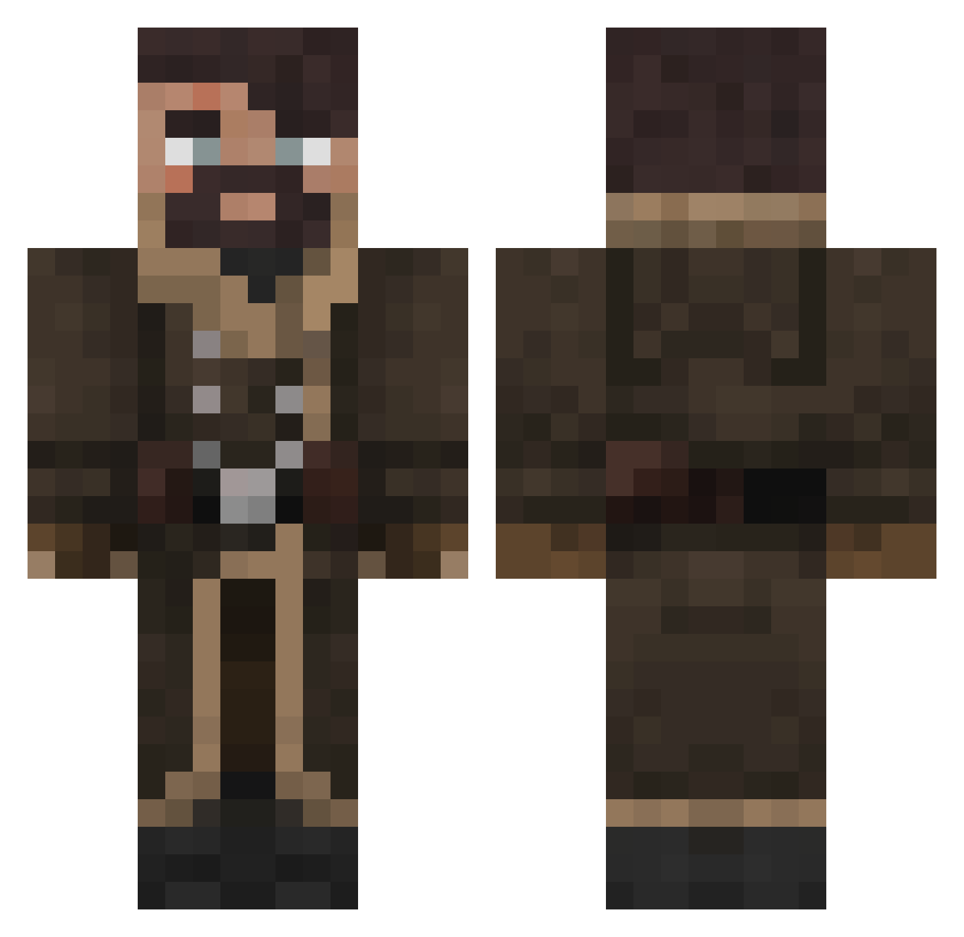 EloNPEPEC Minecraft skin, front and back view