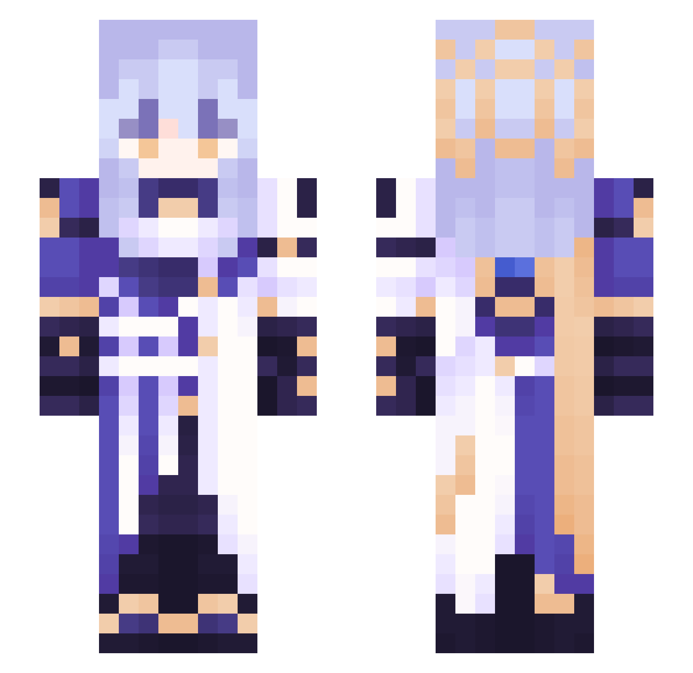 vynunie Minecraft skin, front and back view