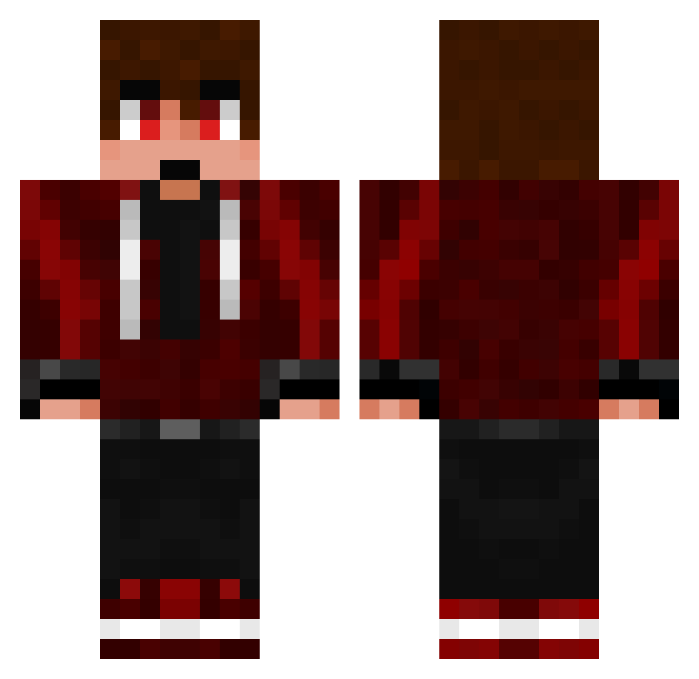 Snji7 Minecraft skin, front and back view