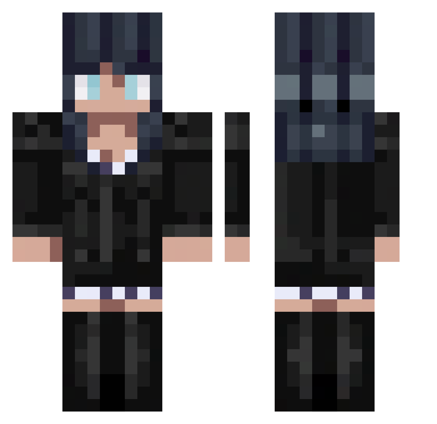 Cryniclez Minecraft skin, front and back view