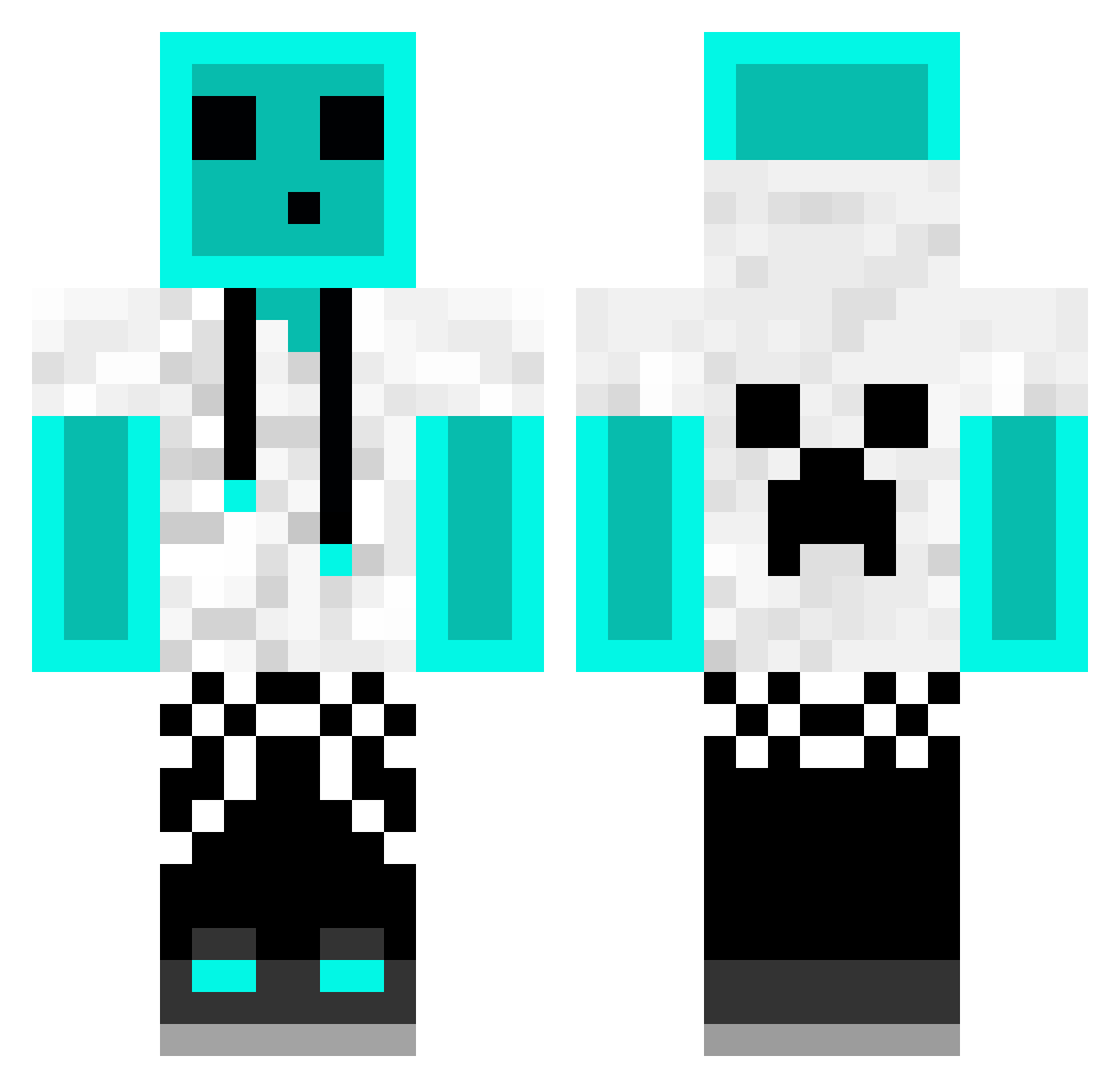roboboy10 Minecraft skin, front and back view