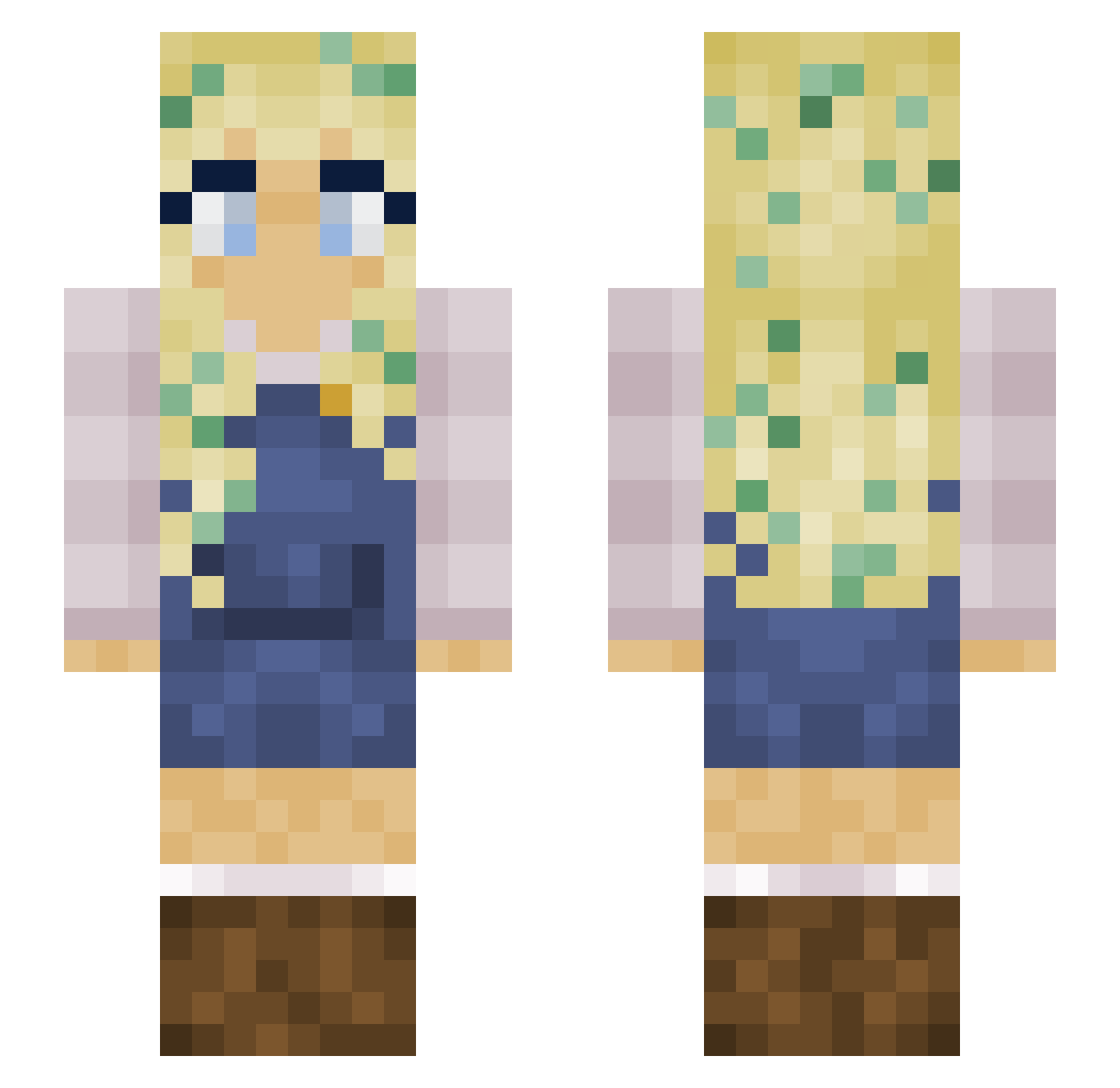Rarified Minecraft skin, front and back view