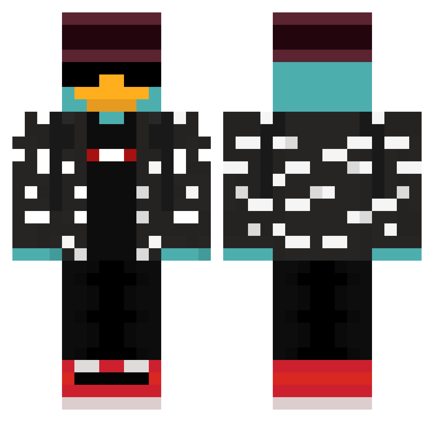 Mister_not_cat Minecraft skin, front and back view