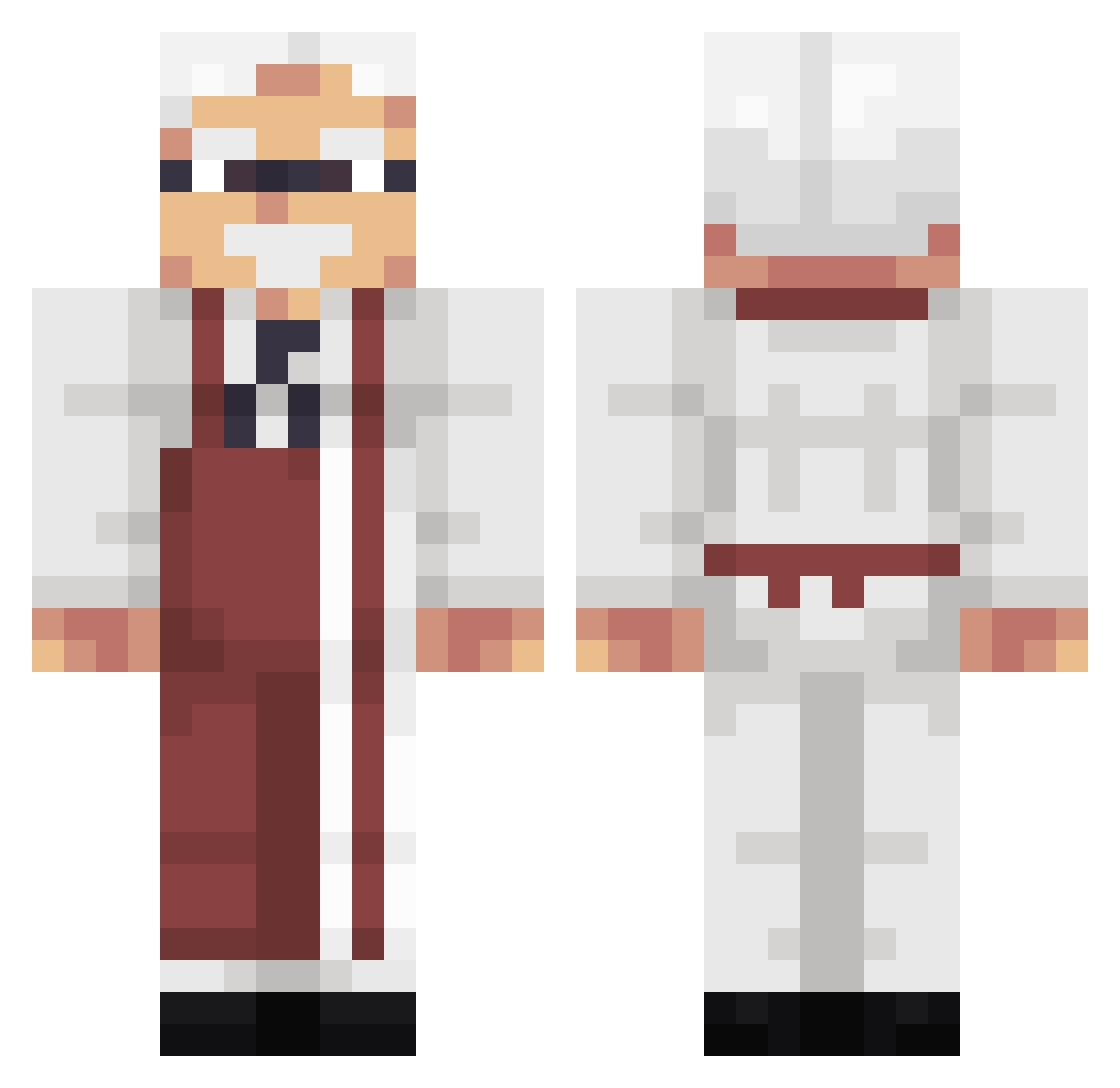 Cuberunner21 Minecraft skin, front and back view