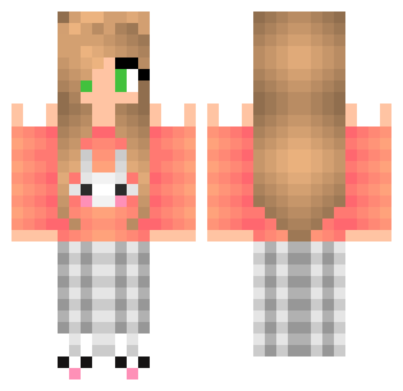 RosetintedAlys Minecraft skin, front and back view