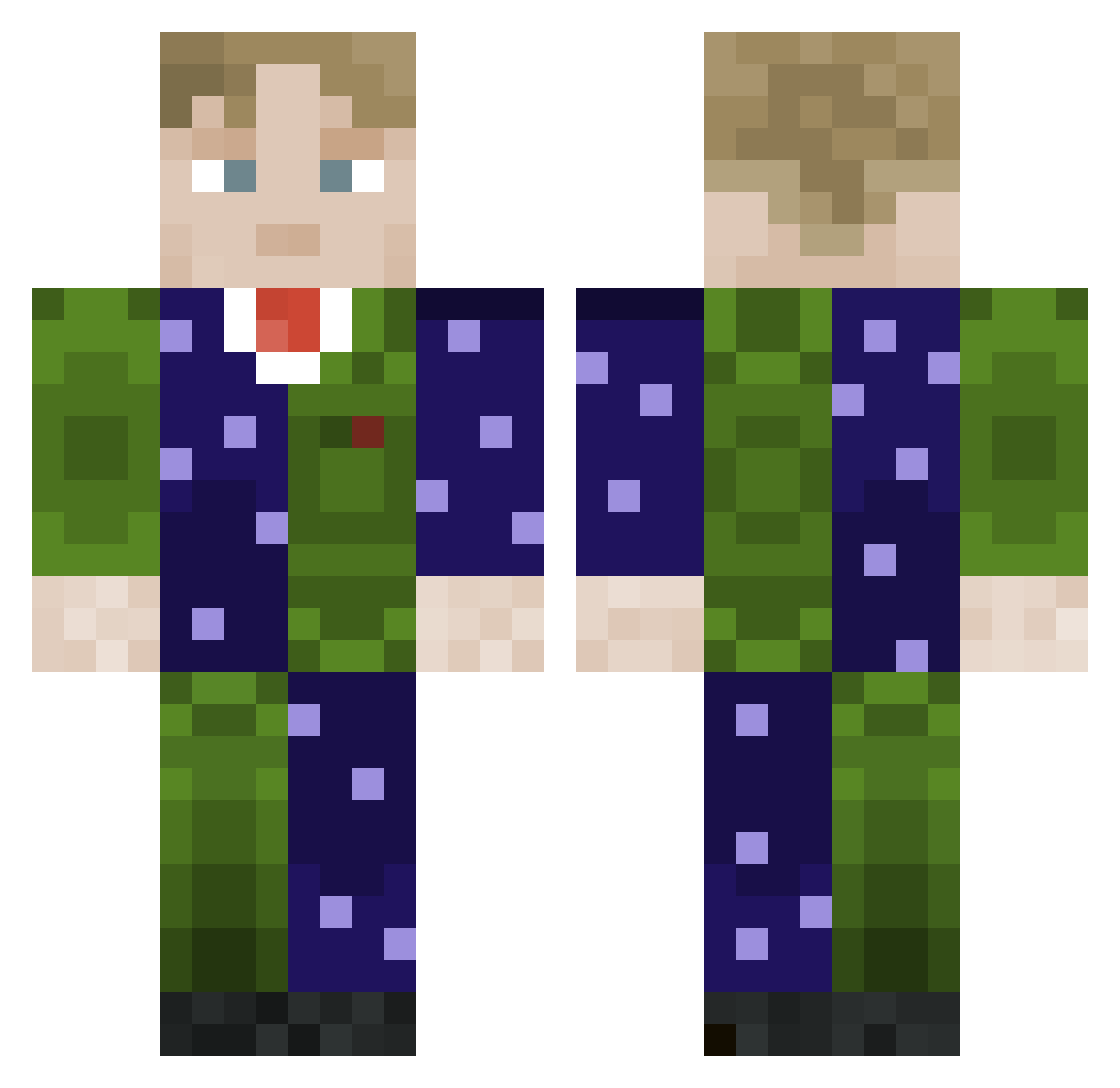 RrrabHP Minecraft skin, front and back view