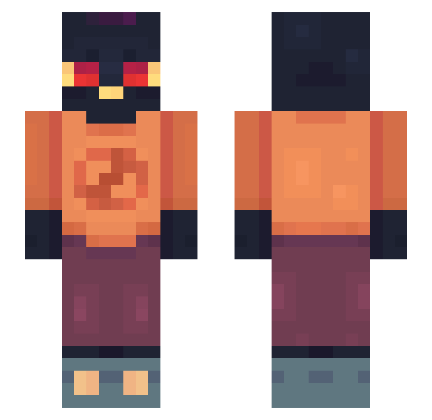 Nautic0wl Minecraft skin, front and back view
