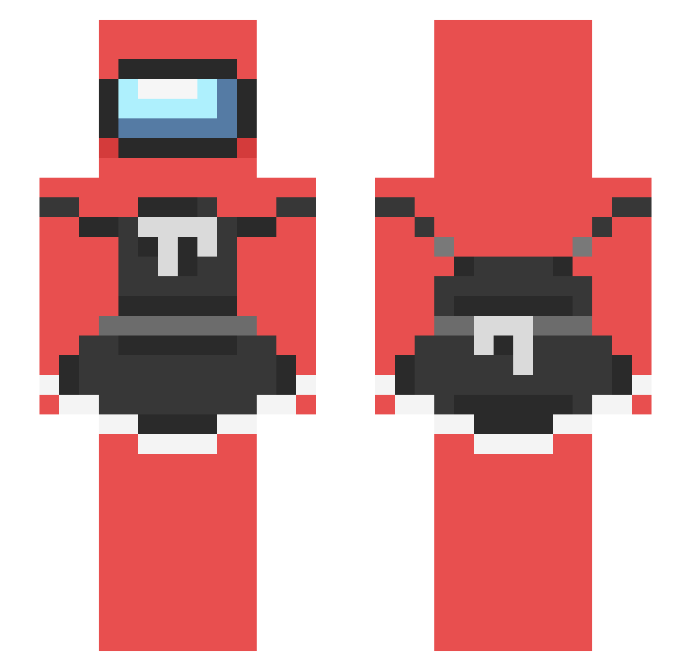 BigGayMen666 Minecraft skin, front and back view