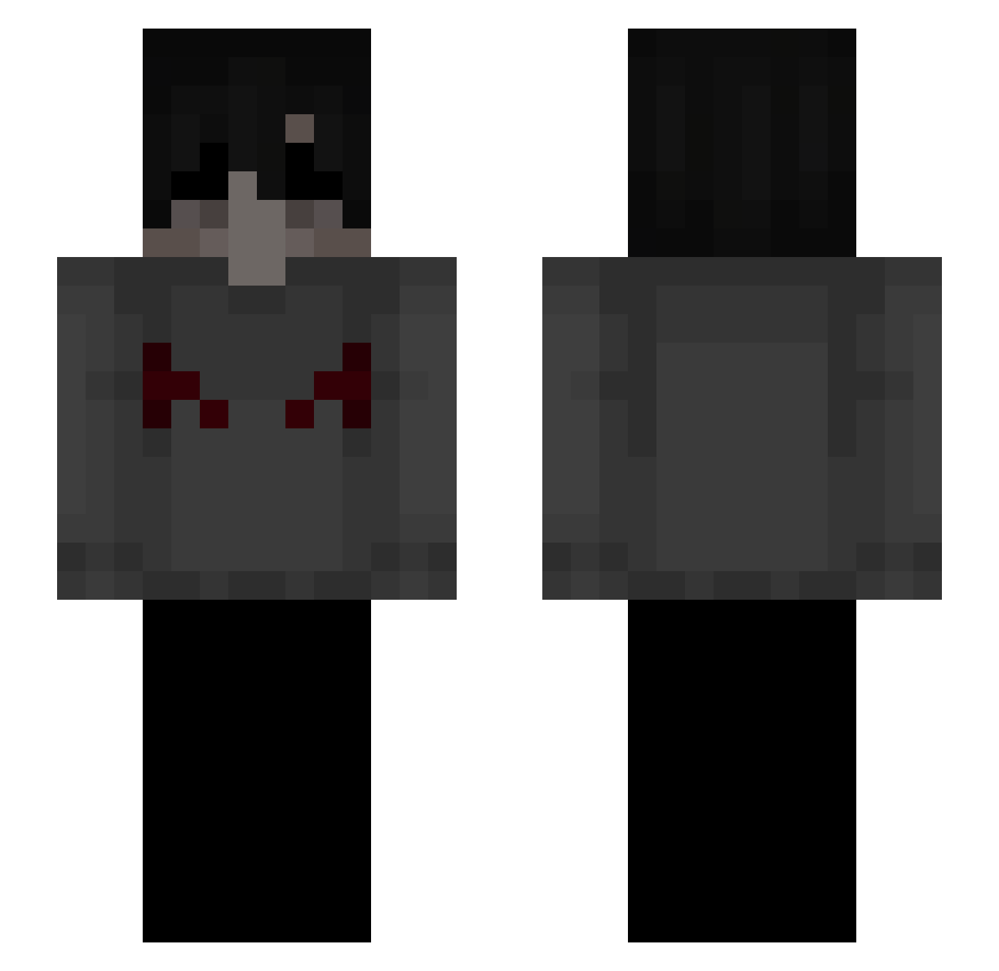 Svexzyy Minecraft skin, front and back view
