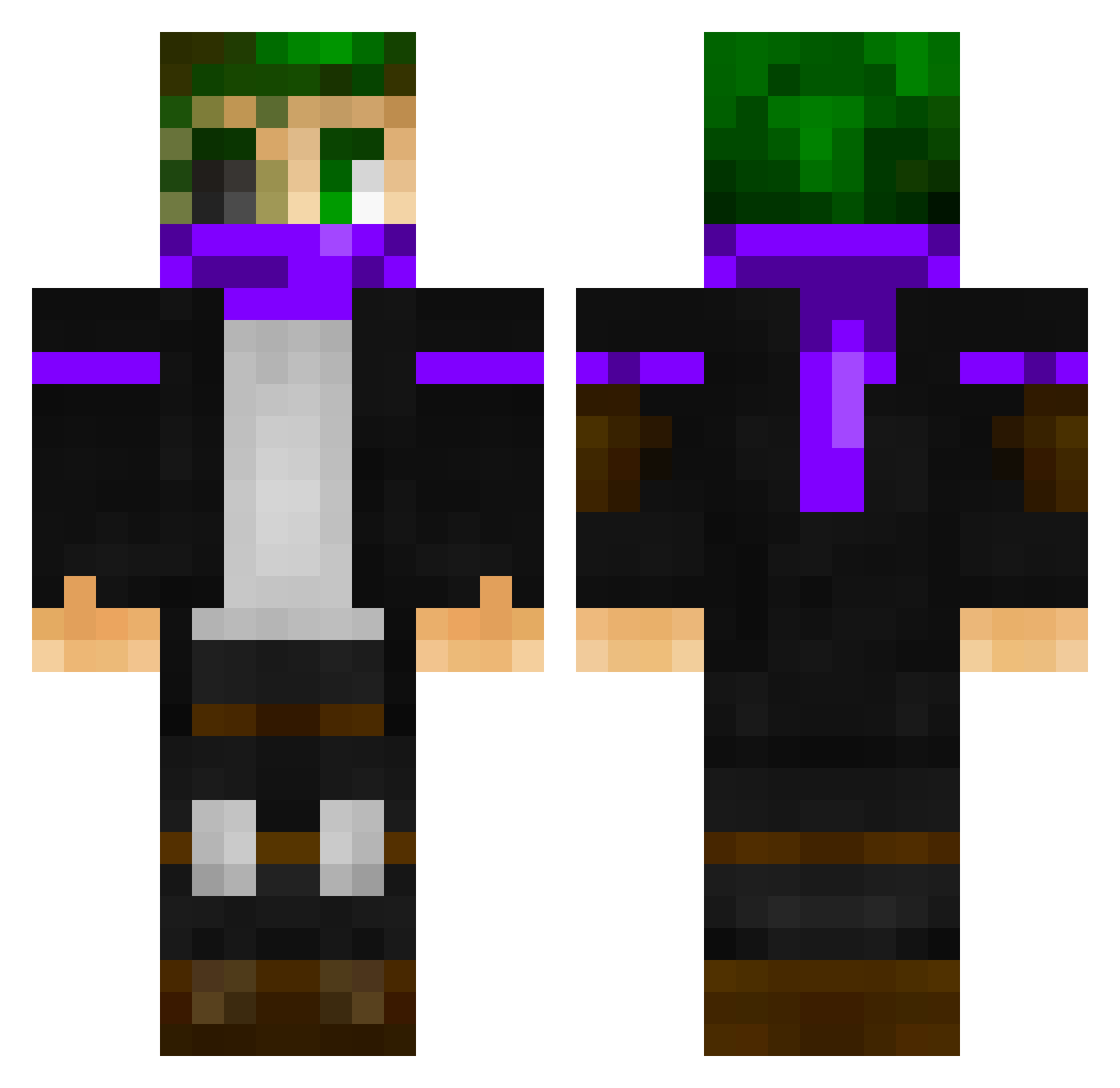 GrodyGravy Minecraft skin, front and back view