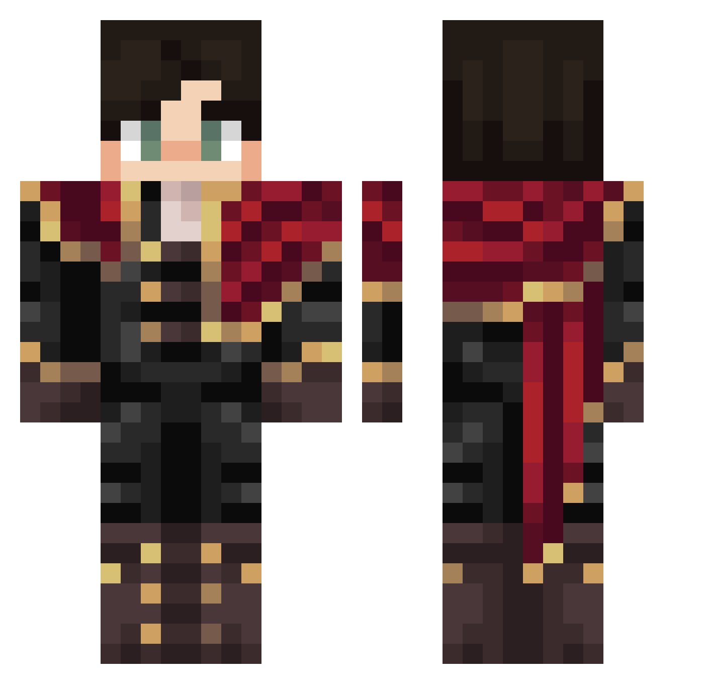 Unbound_Soul Minecraft skin, front and back view