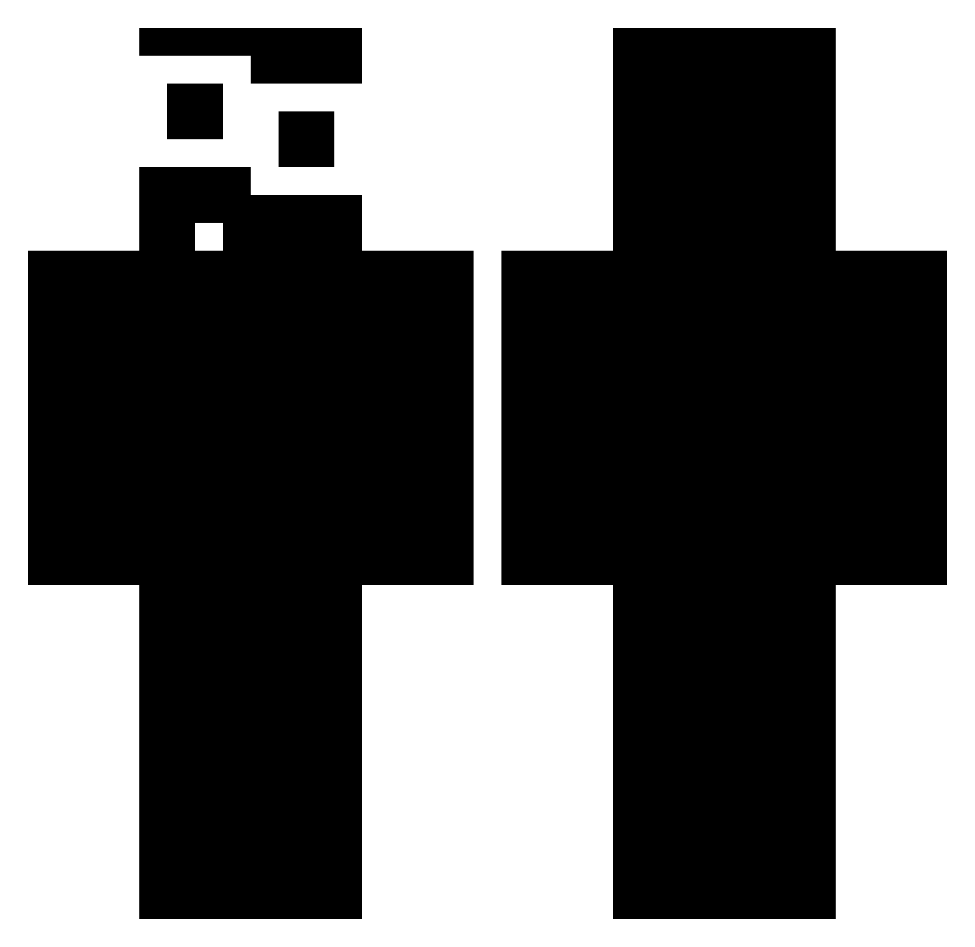 Pstic_Hisol Minecraft skin, front and back view