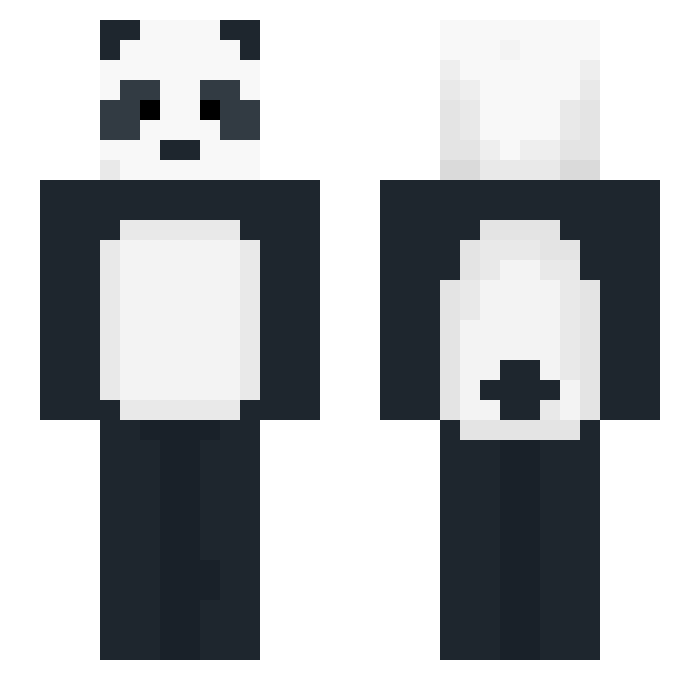 Alphxtron Minecraft skin, front and back view
