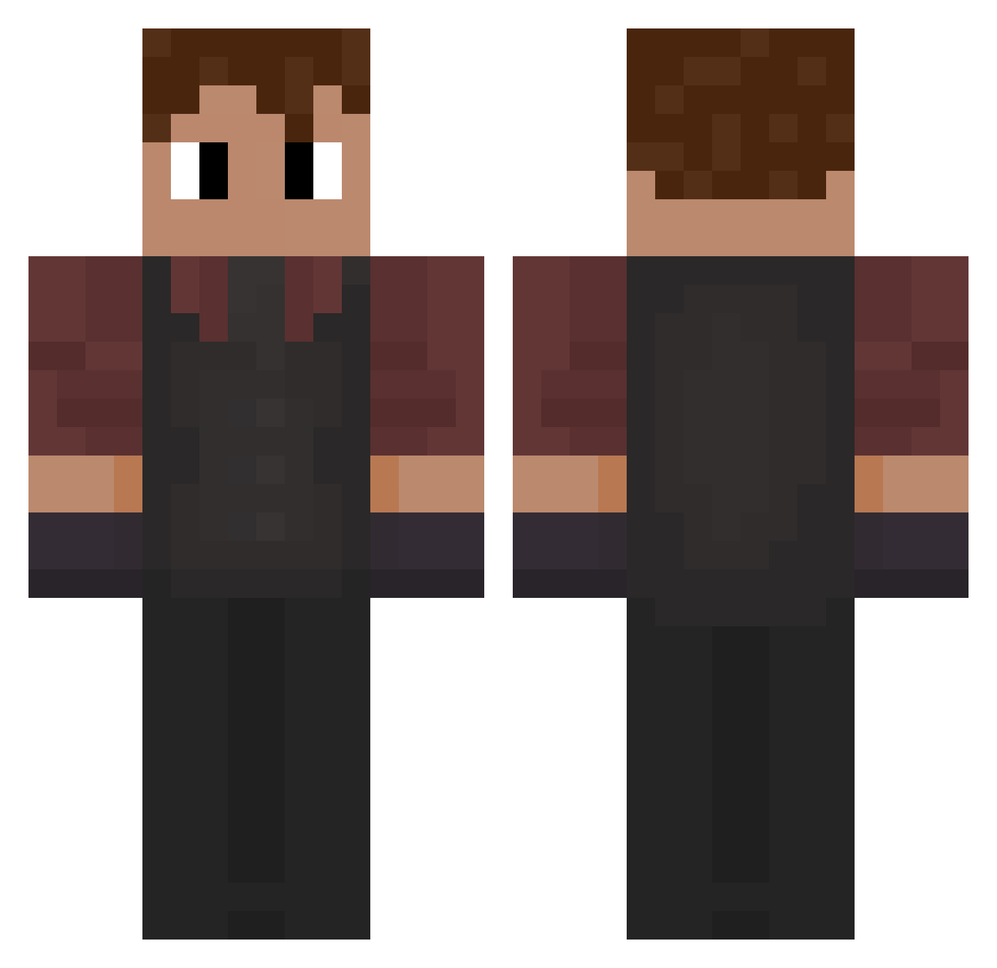 SyxdNz Minecraft skin, front and back view