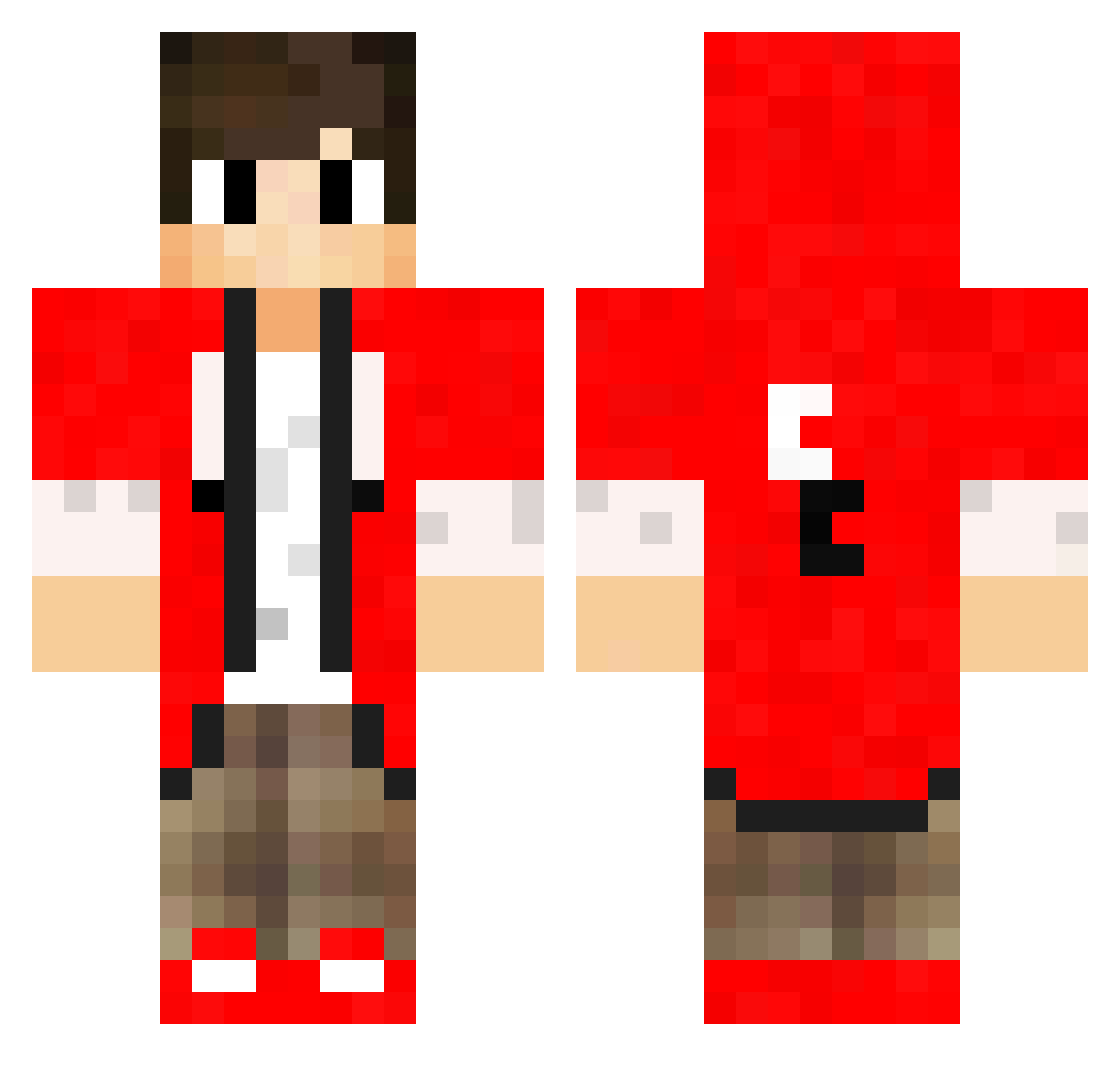 Ri3si3Mitte Minecraft skin, front and back view