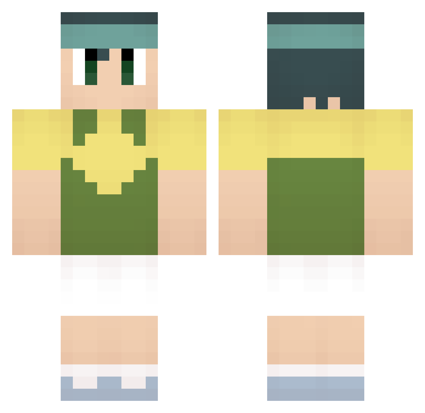 mutsuka Minecraft skin, front and back view