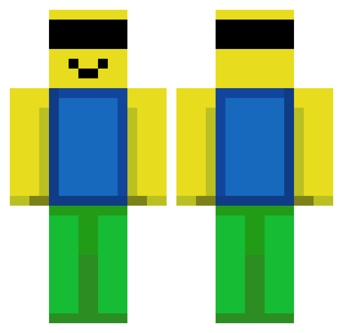 emchromo Minecraft skin, front and back view