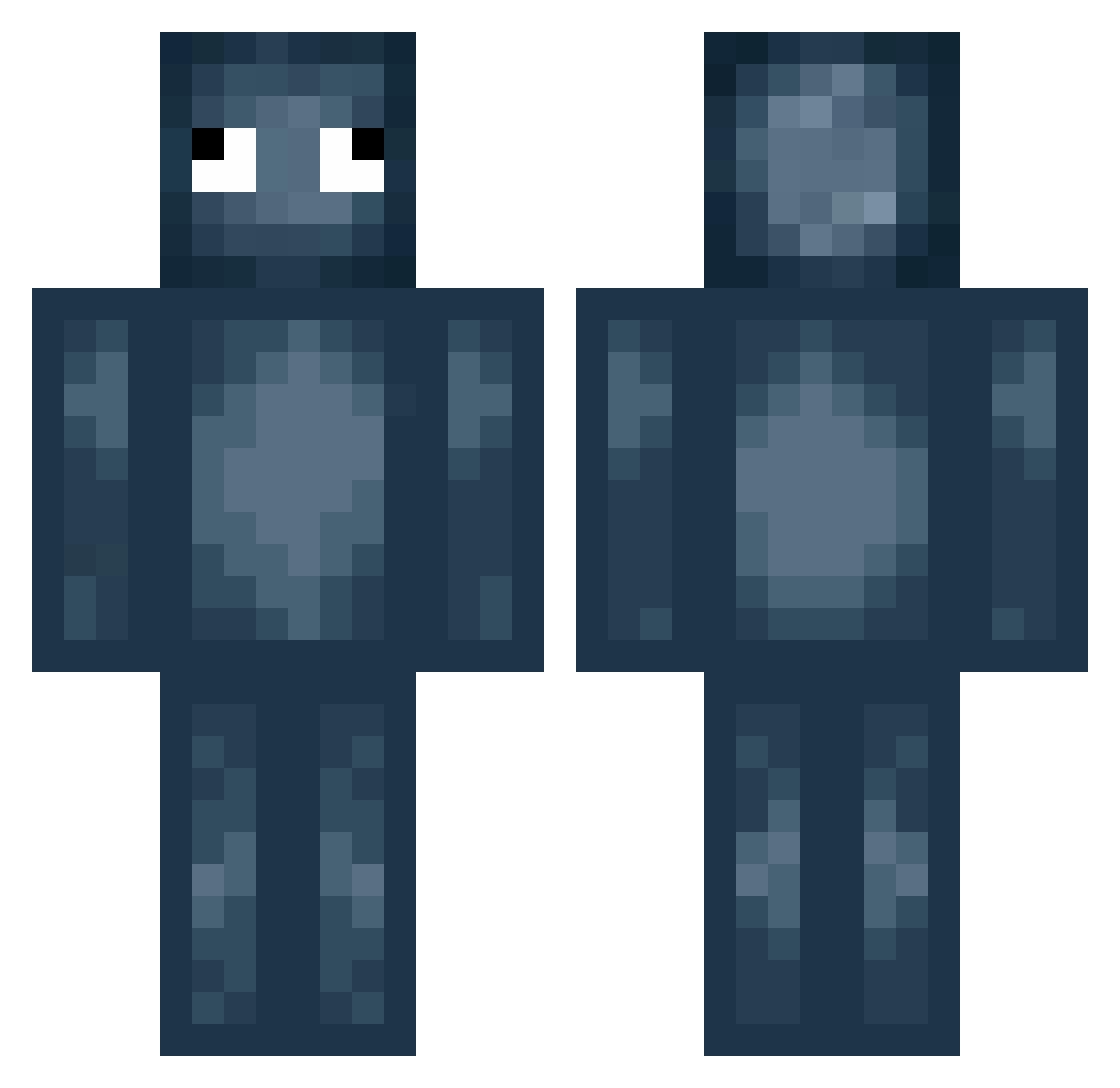 SkymineOne Minecraft skin, front and back view