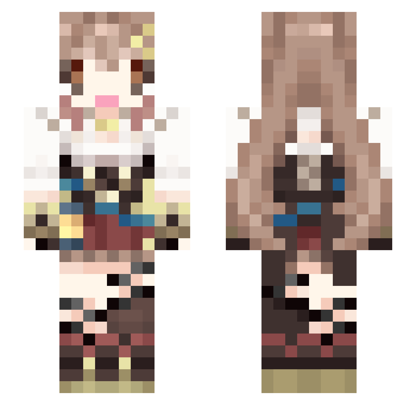 Azreyaa Minecraft skin, front and back view