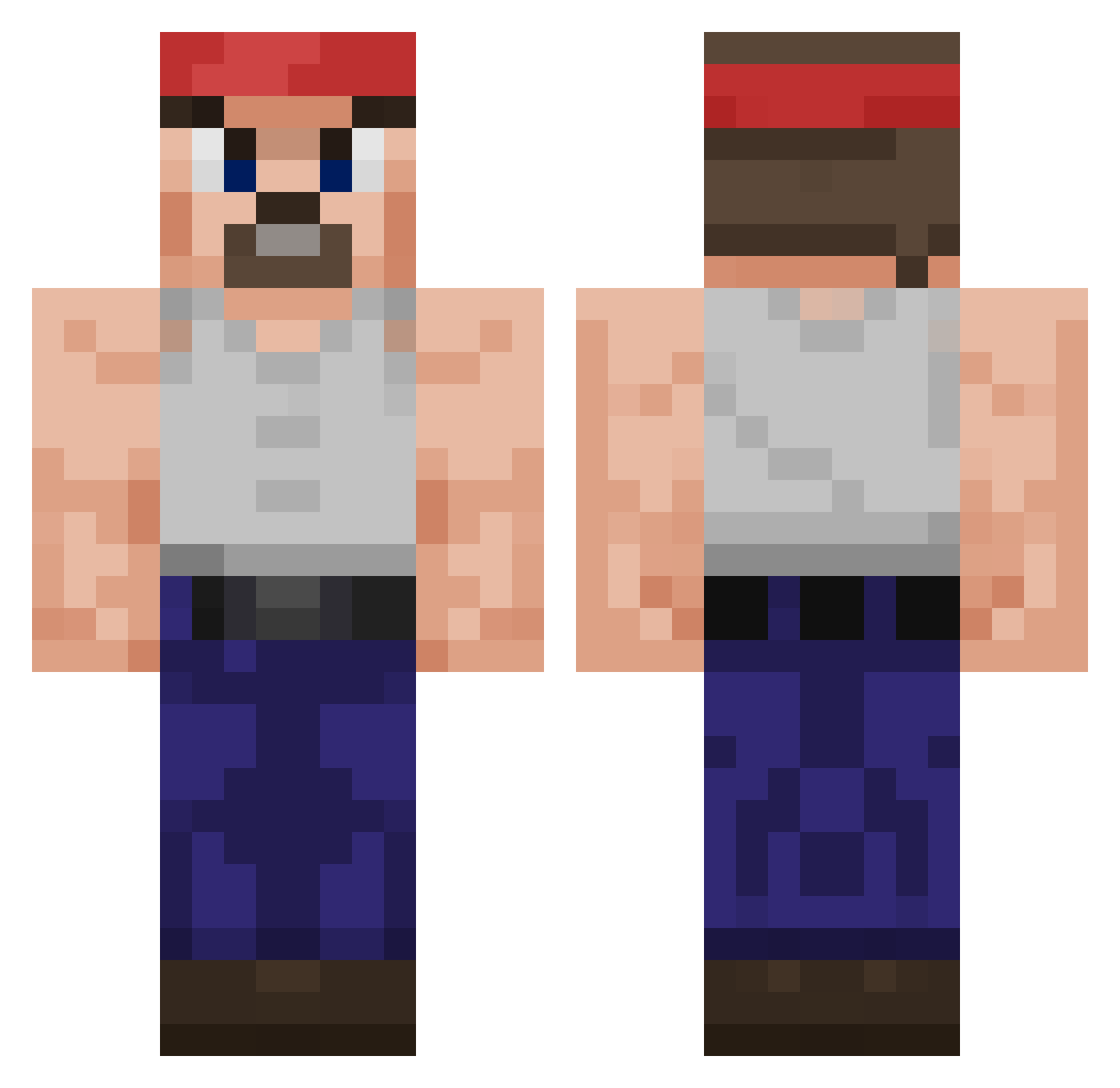 Hyperventilate Minecraft skin, front and back view