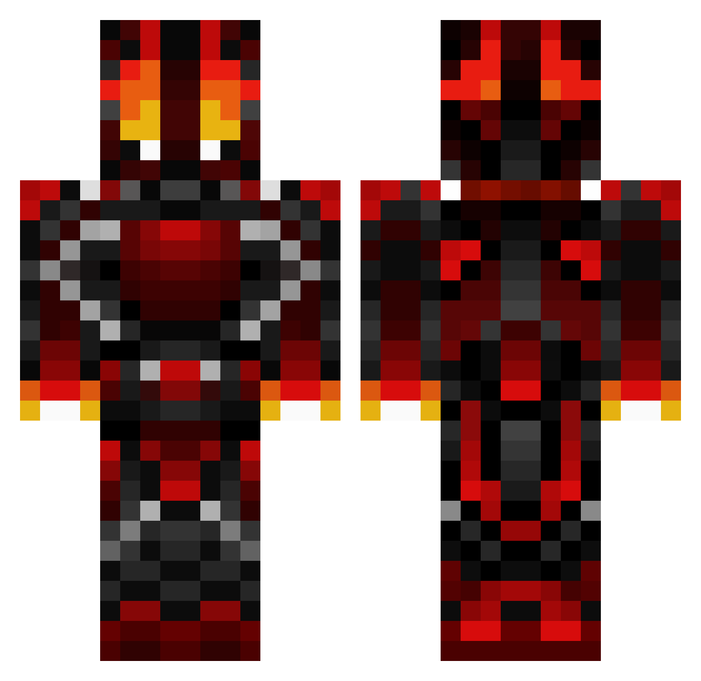 Tottery Minecraft skin, front and back view