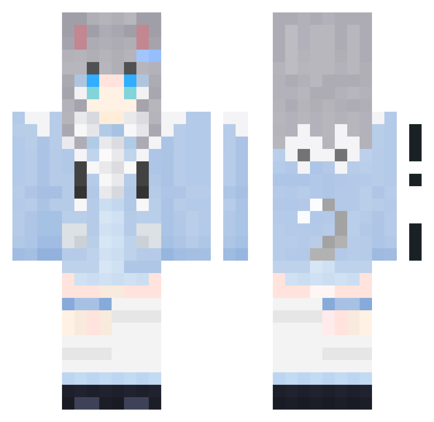 sjdg Minecraft skin, front and back view